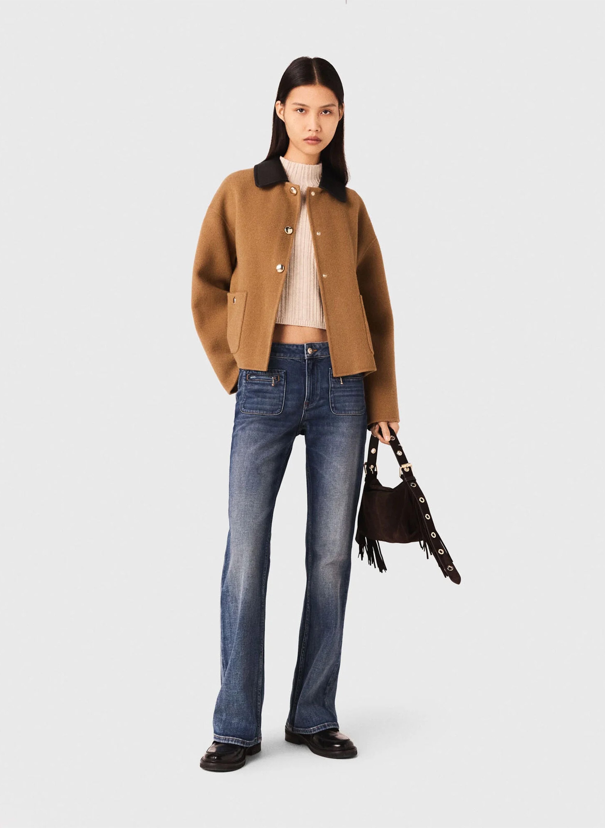 Alpakamantel MAJE Braun