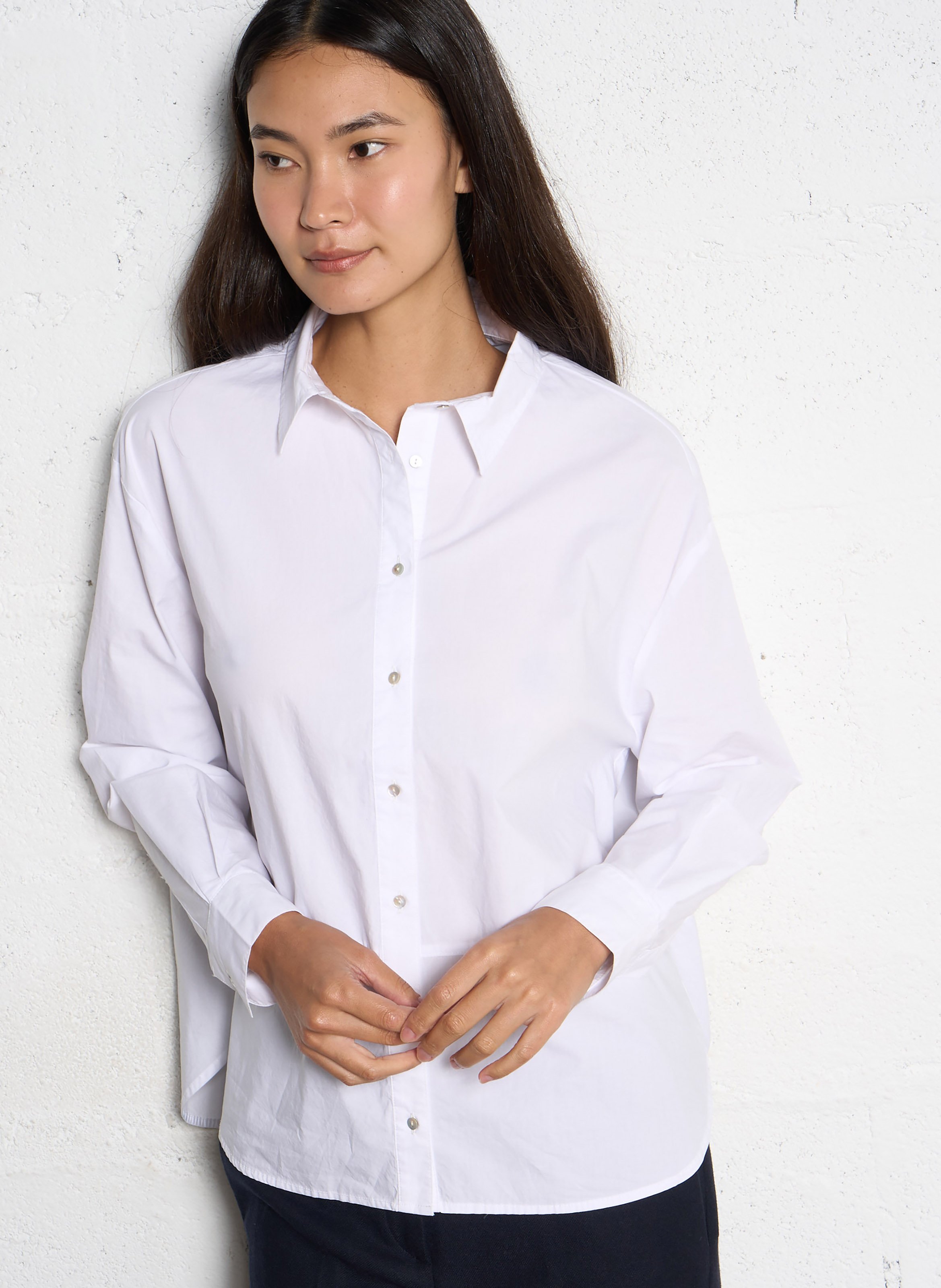 Capri plain oversized shirt BELLA JONES White