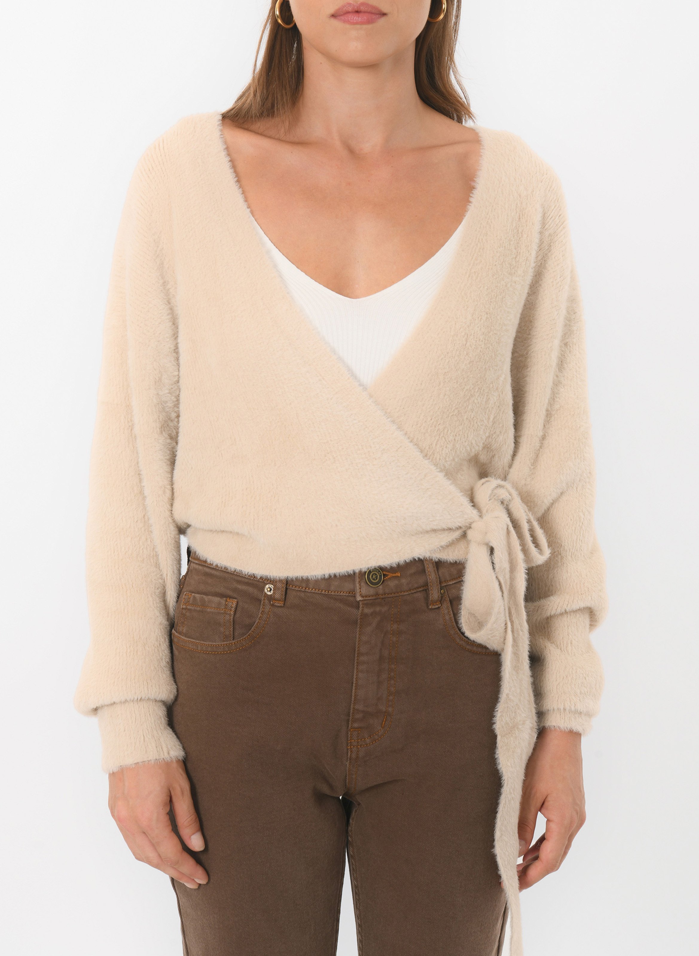 Oversized vest V-hals KOOKAI Beige