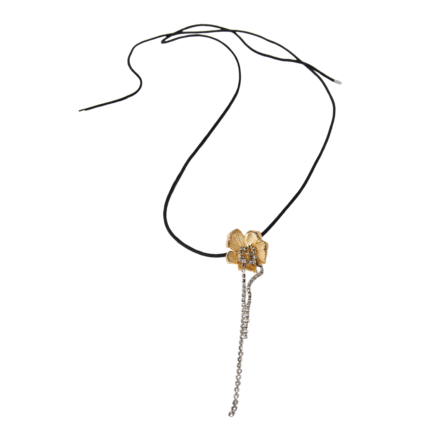 Korte ketting met bloem MAJE Goudkleurig