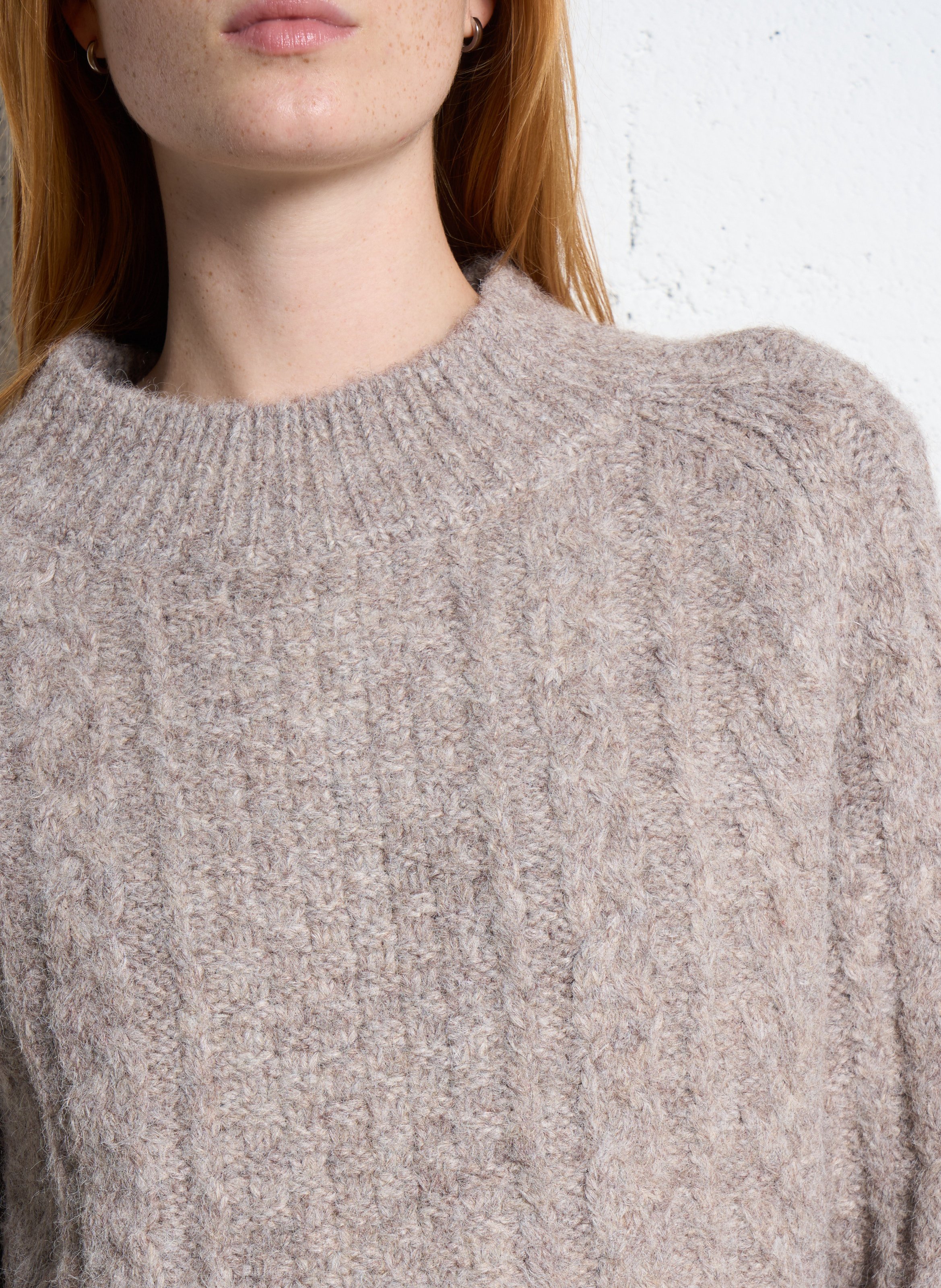 Pull col rond  SEE U SOON Beige