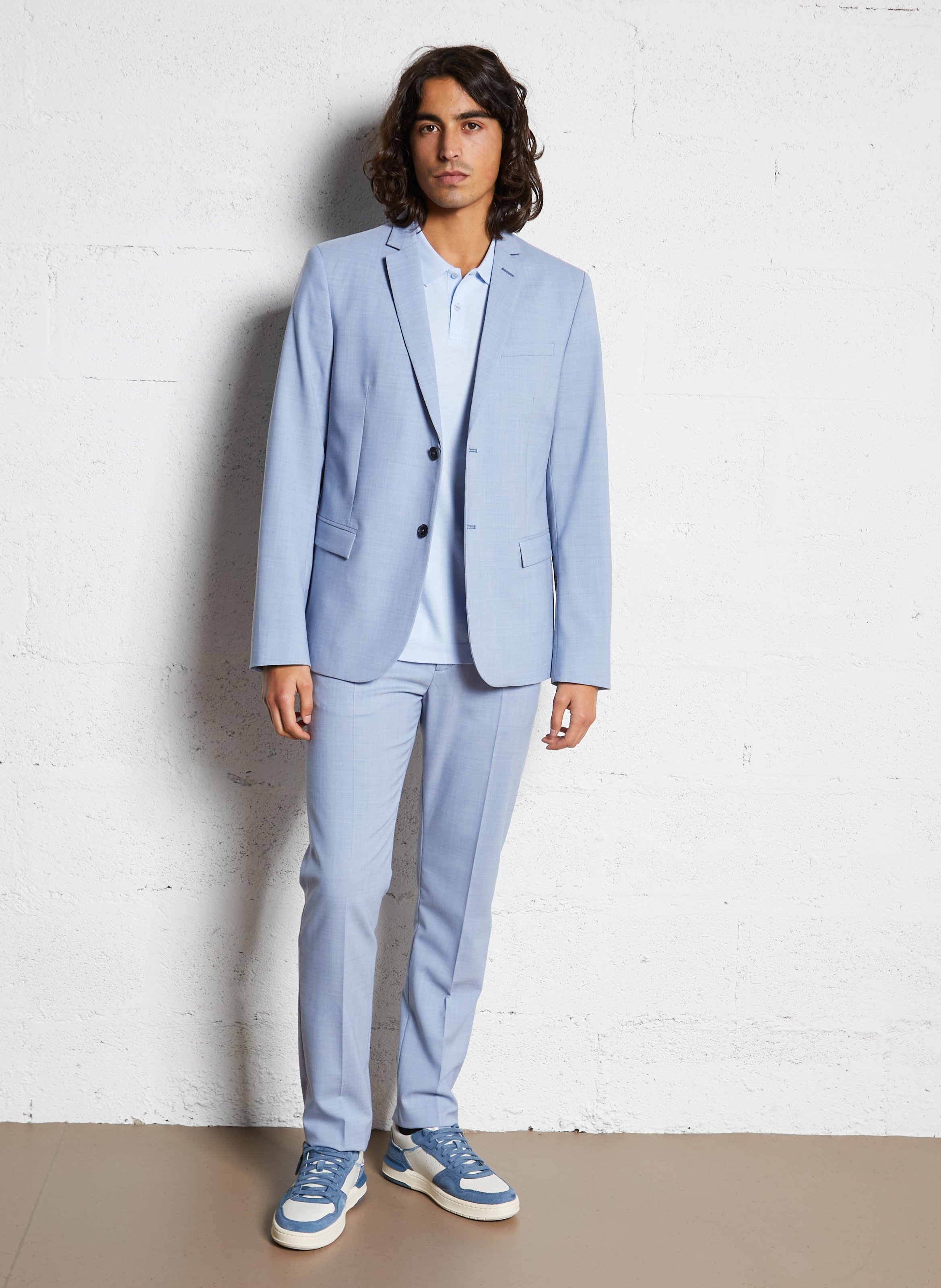 Polo van katoen en linnen IKKS Blauw