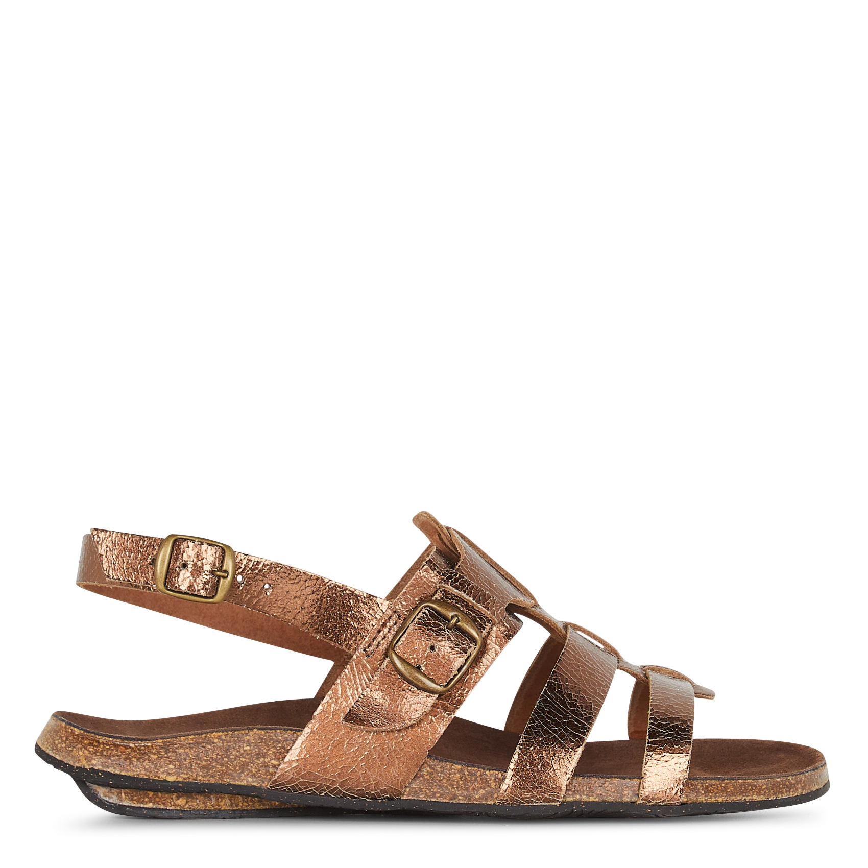 Flache Ledersandalen mit mehreren Riemchen BOSABO