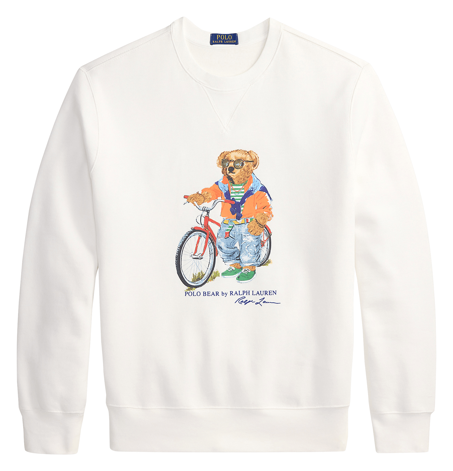 Sweat col rond en coton mélangé POLO RALPH LAUREN Blanc
