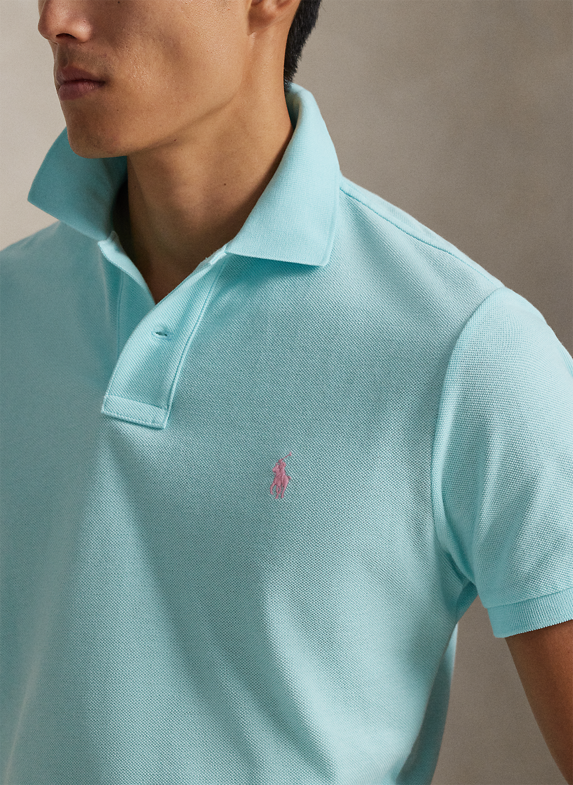 Custom-fit cotton polo shirt POLO RALPH LAUREN Blue