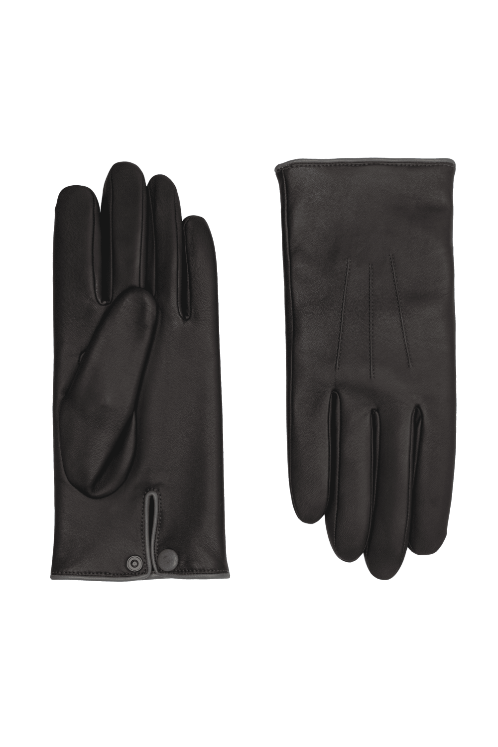 Rick leather gloves lined with cashmere AGNELLE Black
