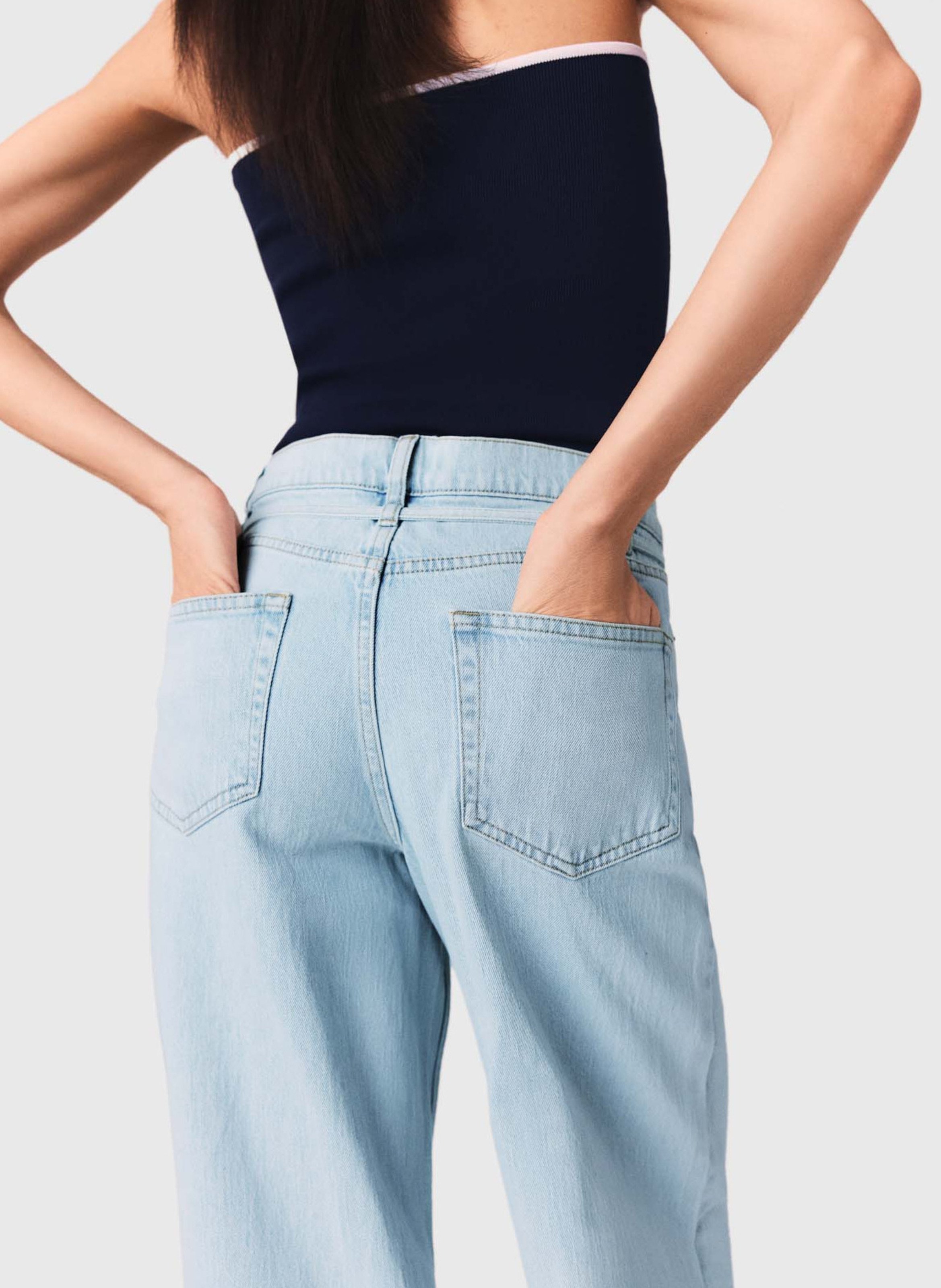 Wijde jeans - katoenblend MAJE Blauw