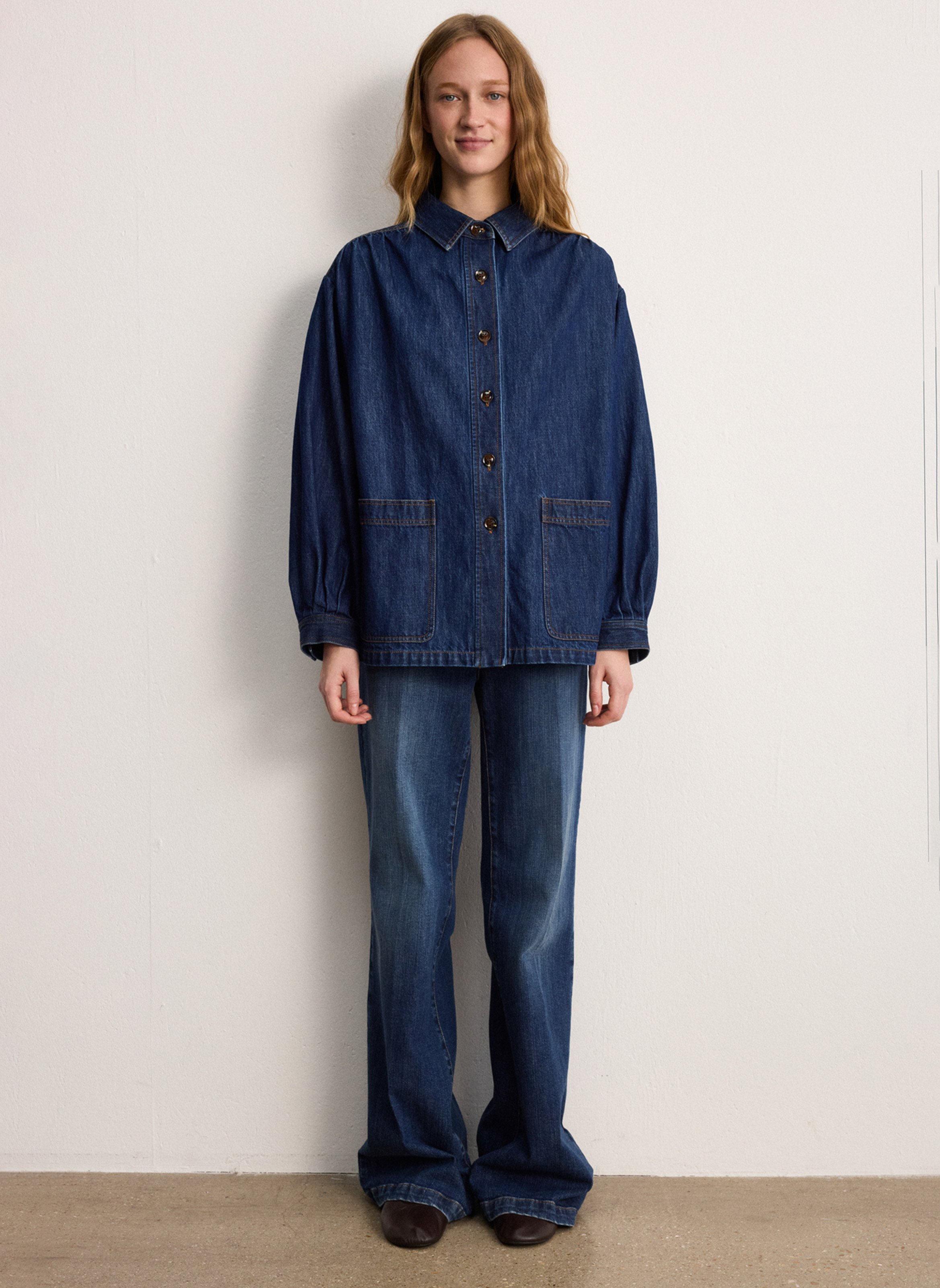 Cotton shirt with classic collar PABLO Blue