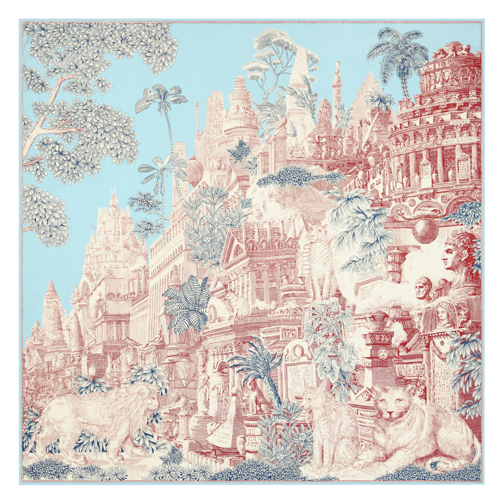 Carré imprimé en soie mélangée x BNF INOUI EDITIONS