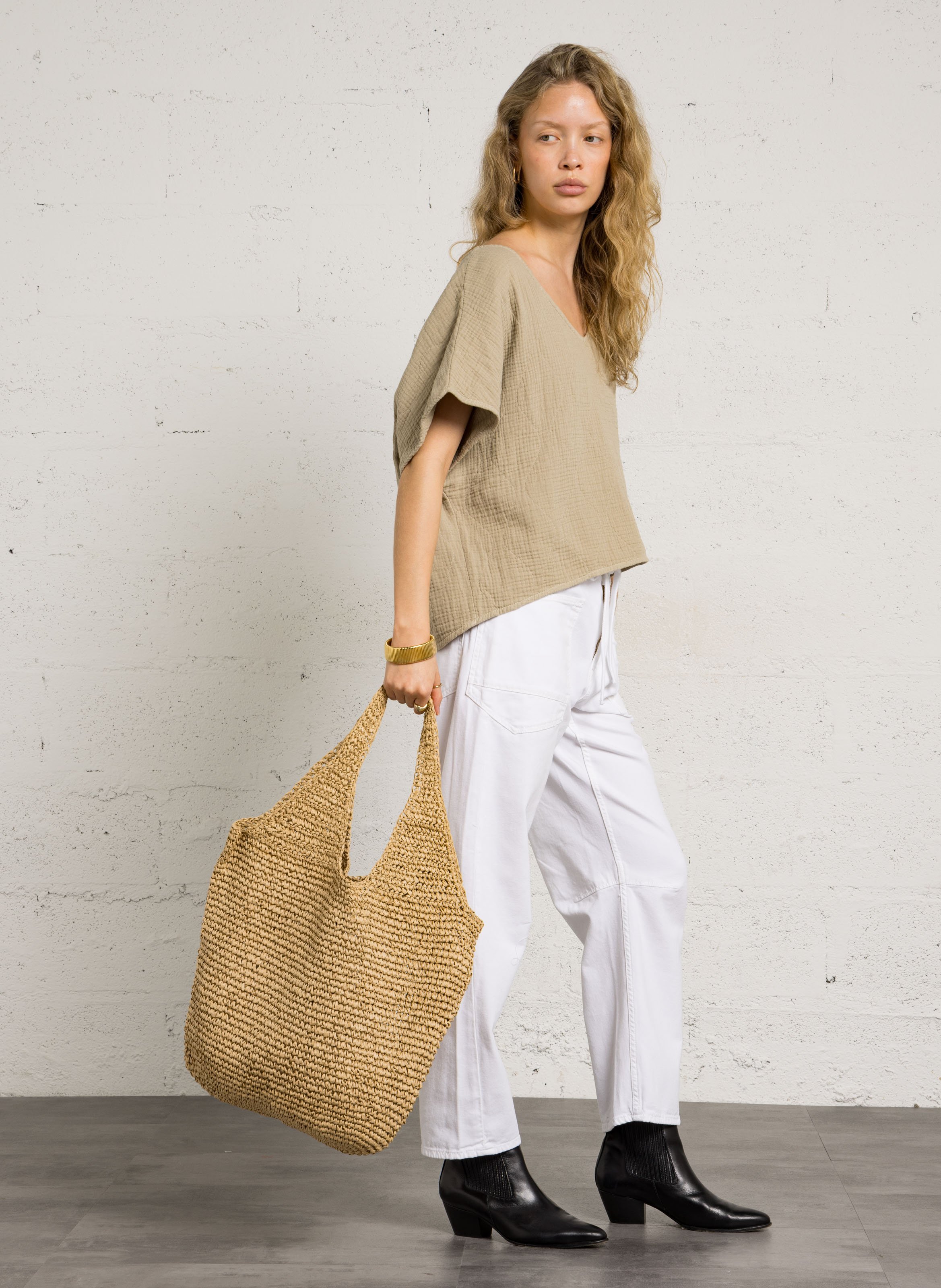 Raffia tote bag AU PRINTEMPS PARIS Beige
