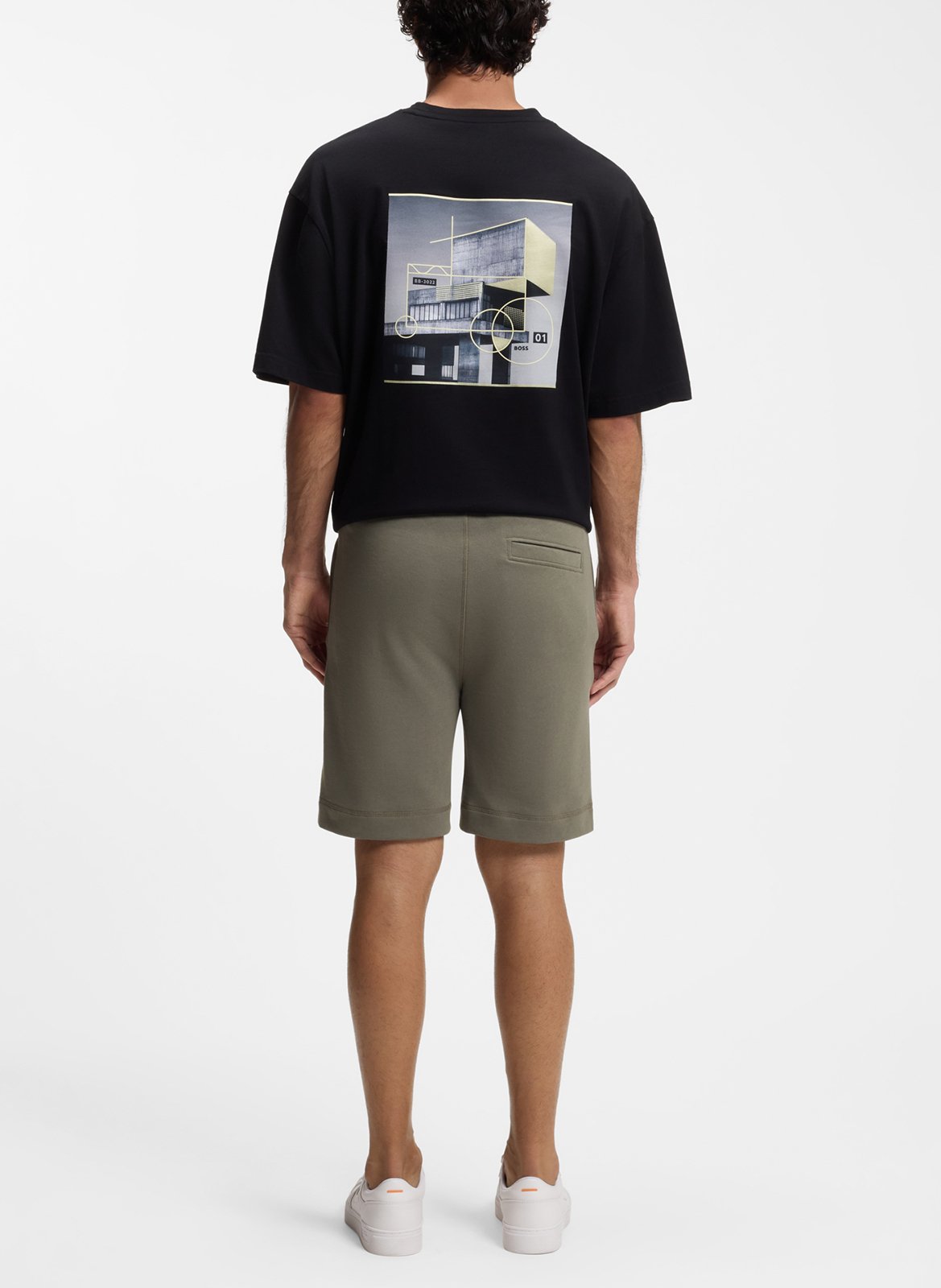 Short droit en coton BOSS Argent