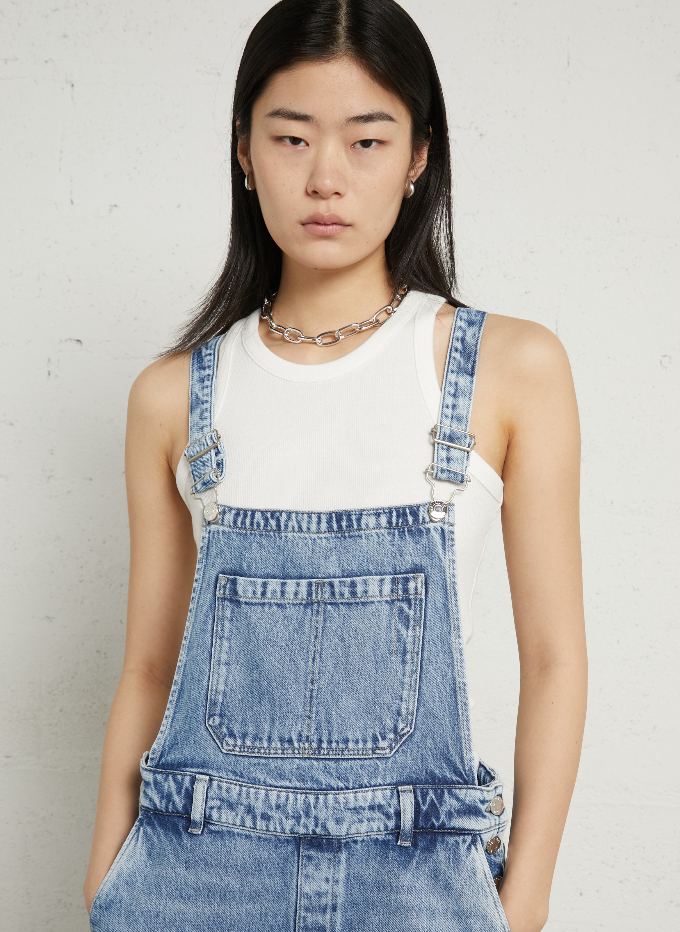 Salopette en denim de coton mélangé MAISON 123 Bleu