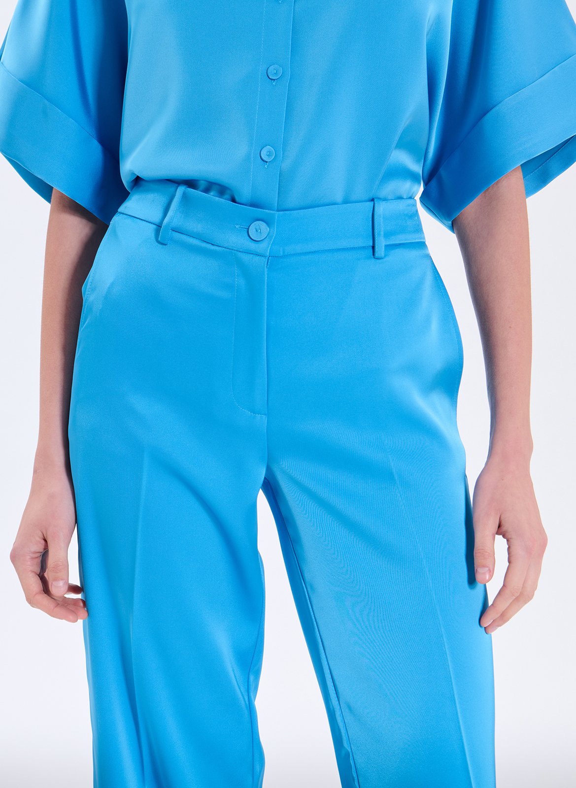 Pantalon droit satiné ZAPA Bleu