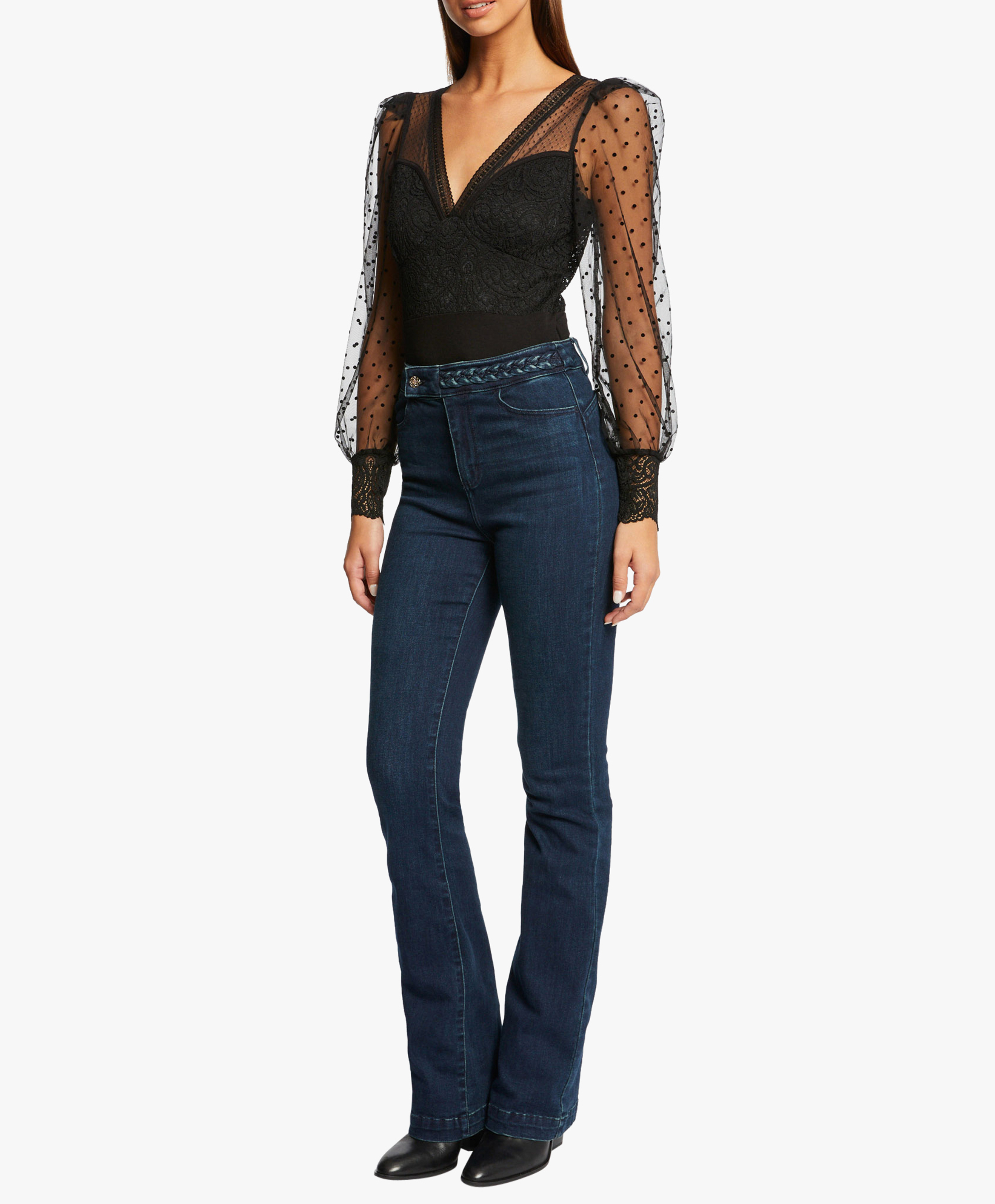 Fitted V-neck body MORGAN Black