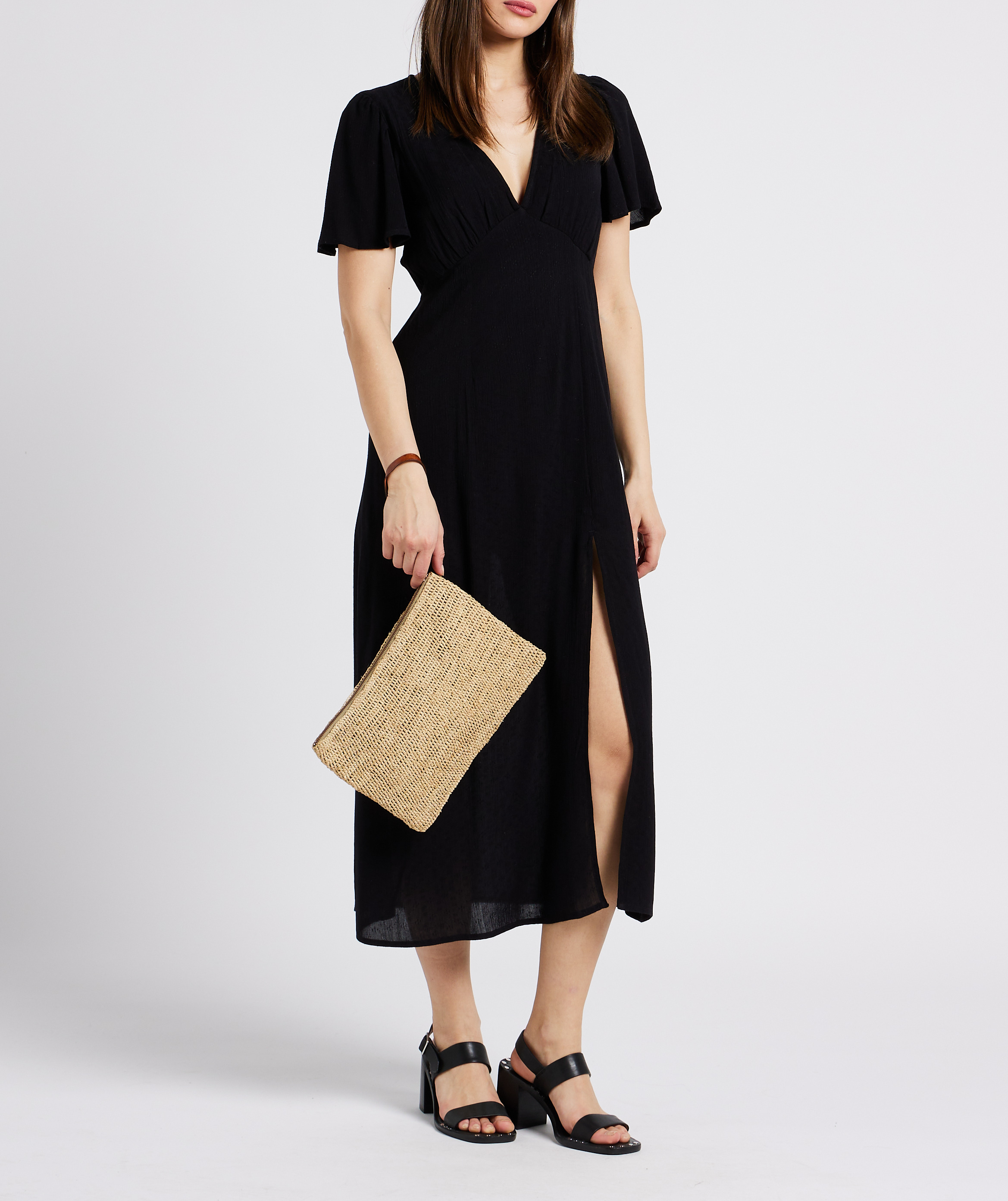 Raffia clutch bag IBELIV Beige