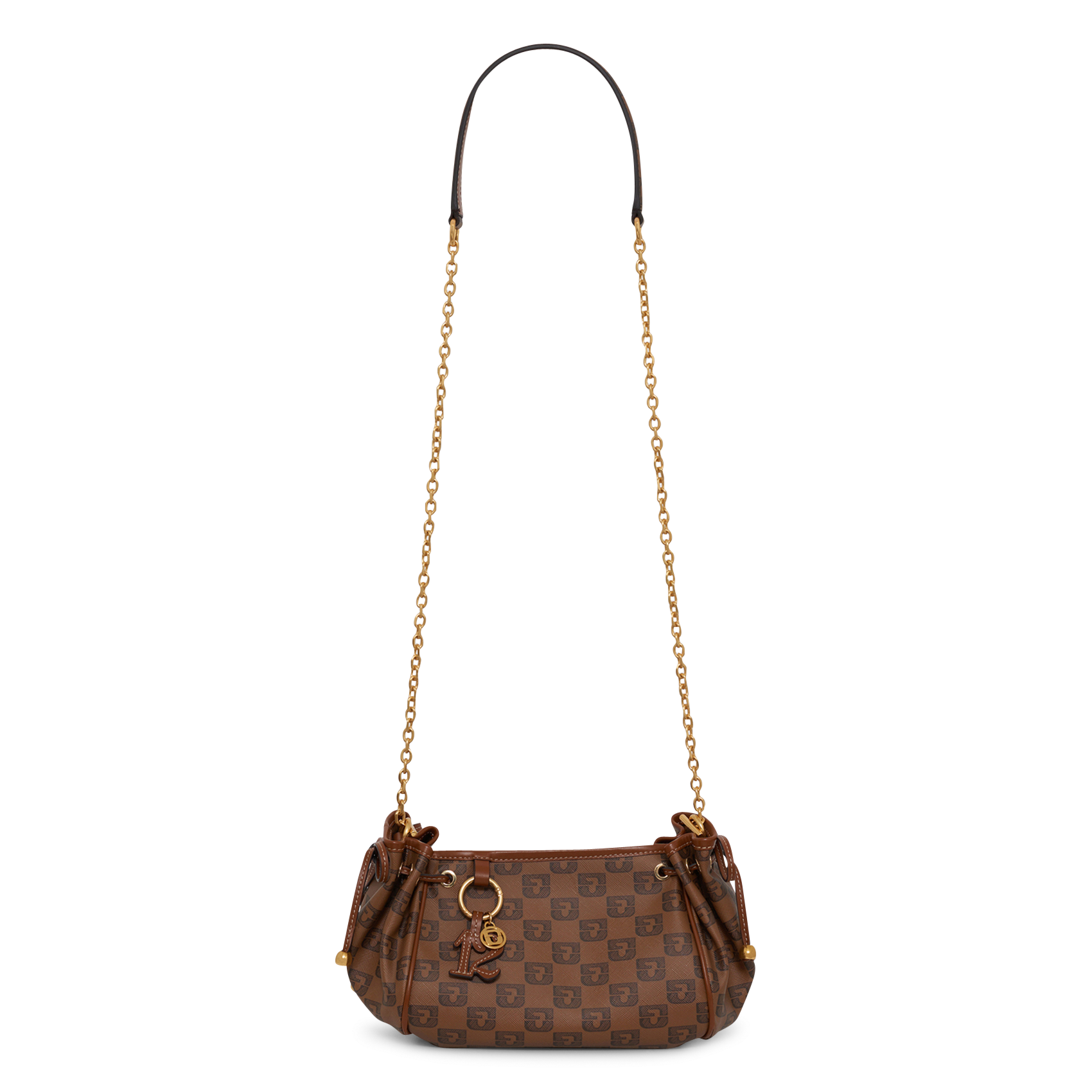 Monogrammed shoulder bag GERARD DAREL Brown
