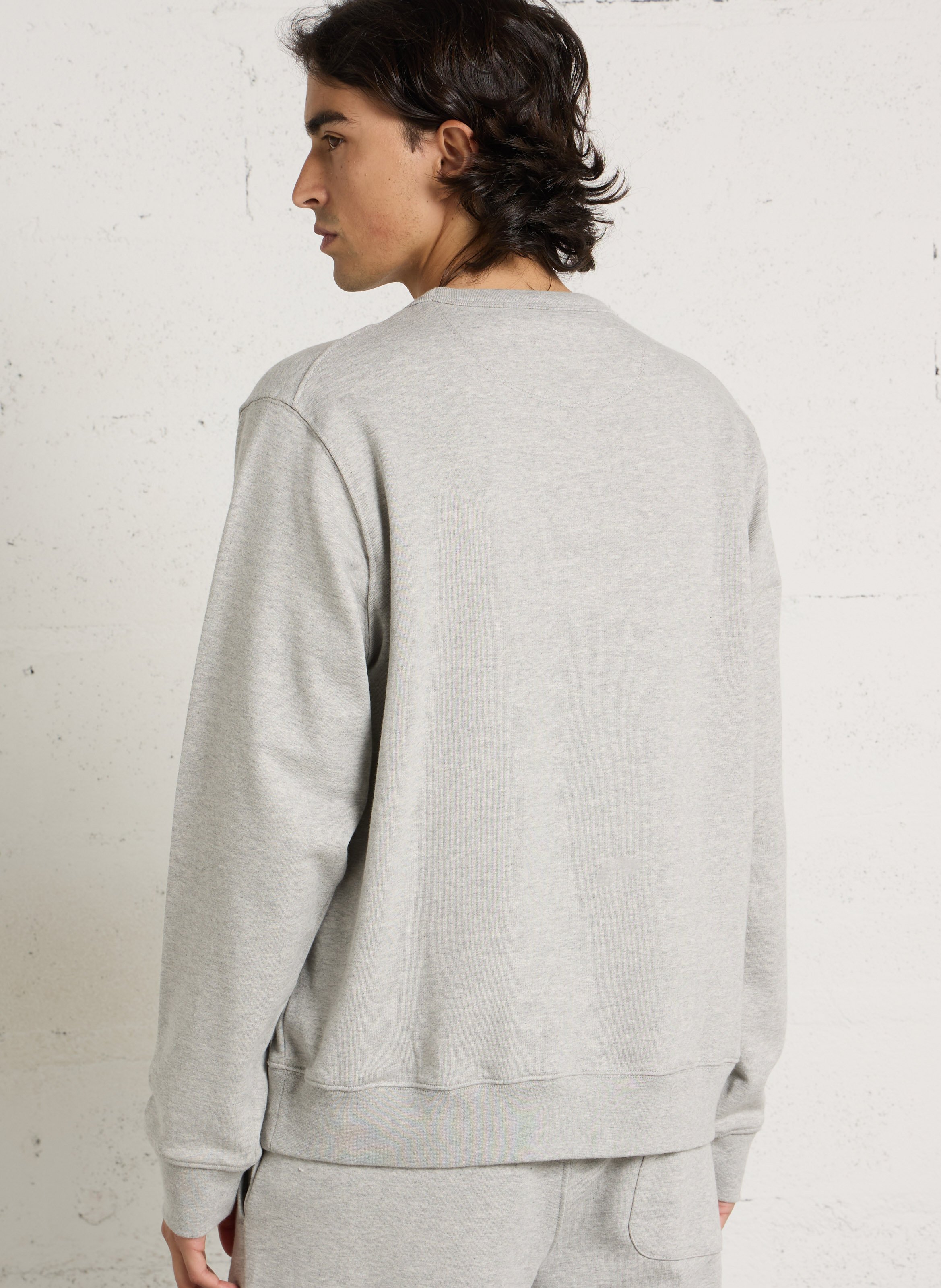 Sweat col rond en coton AU PRINTEMPS PARIS Gris