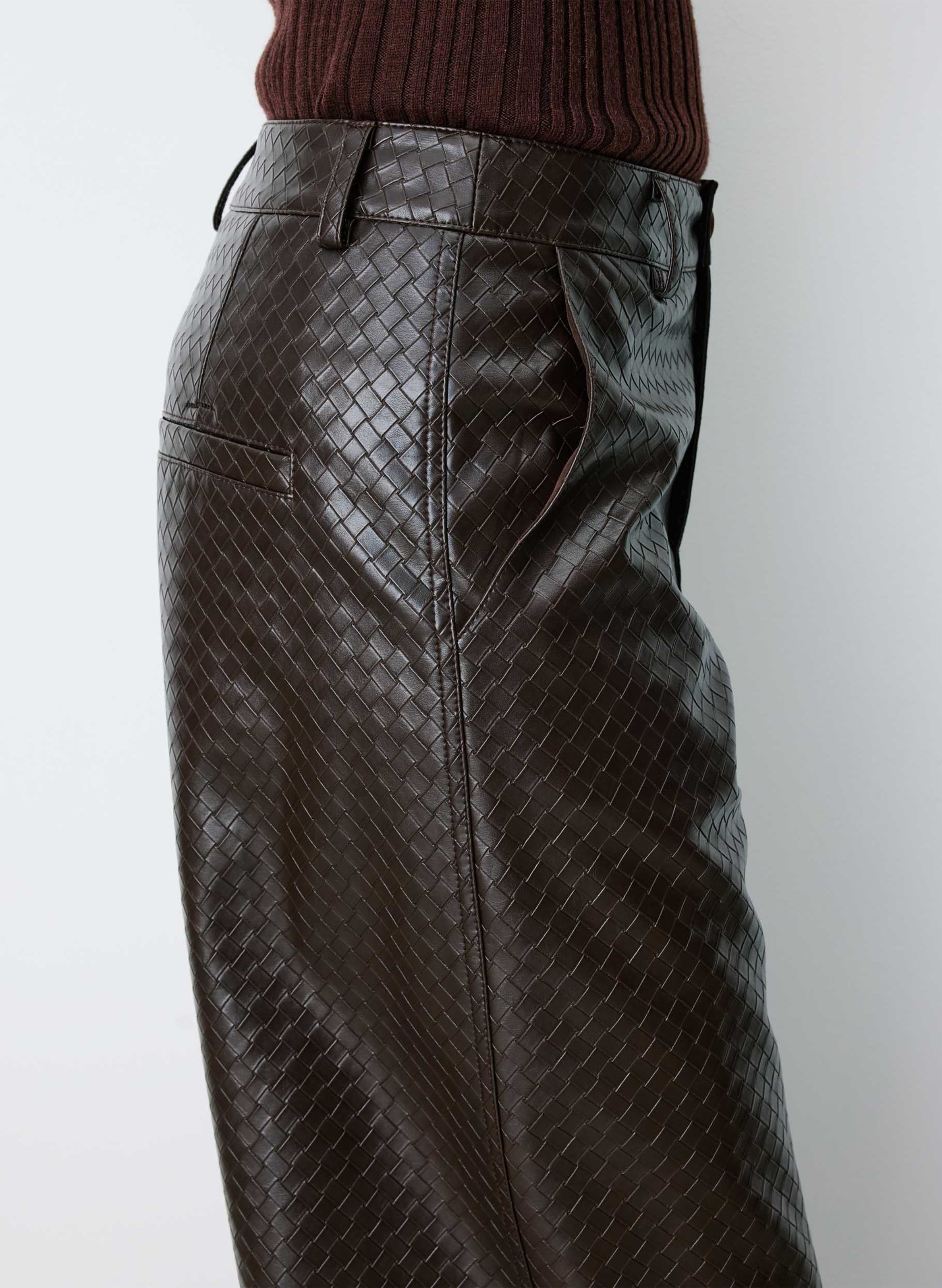 Textured wide-leg pants GRACE ET MILA Brown