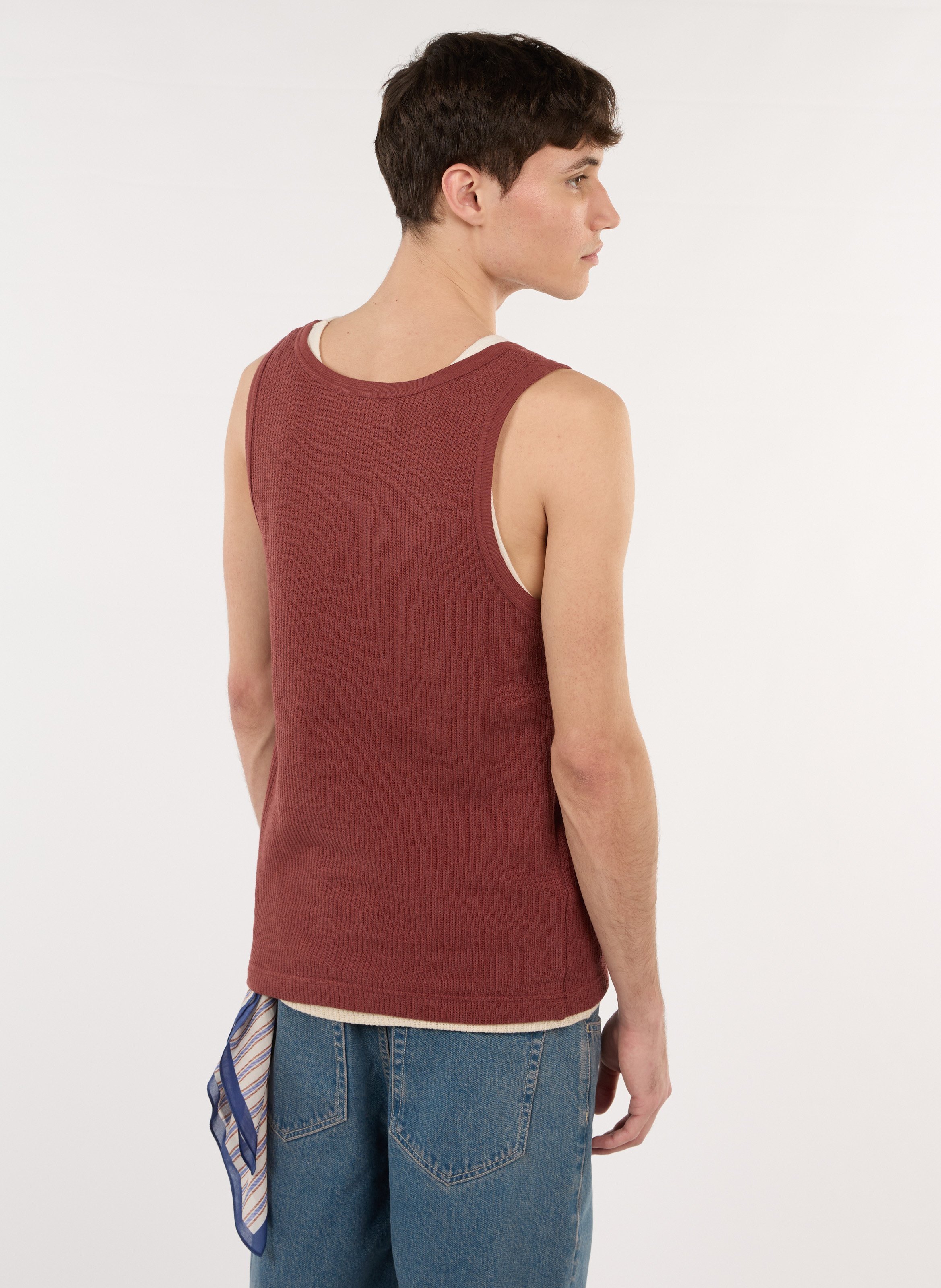 Gerade geschnittenes Rundhals-Tanktop aus Baumwolle SAISON 1865 Braun