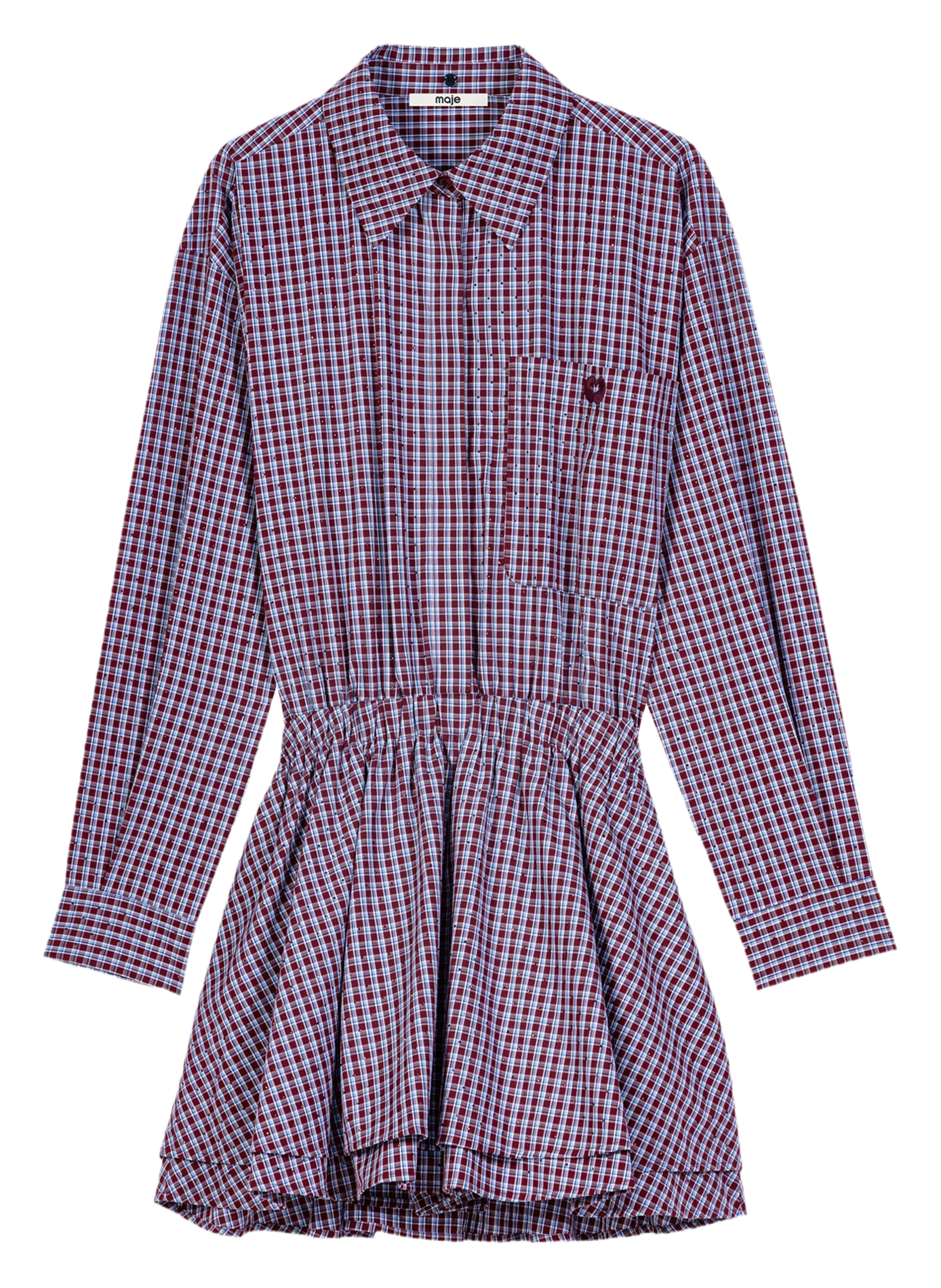 Robe courte en coton MAJE Rouge