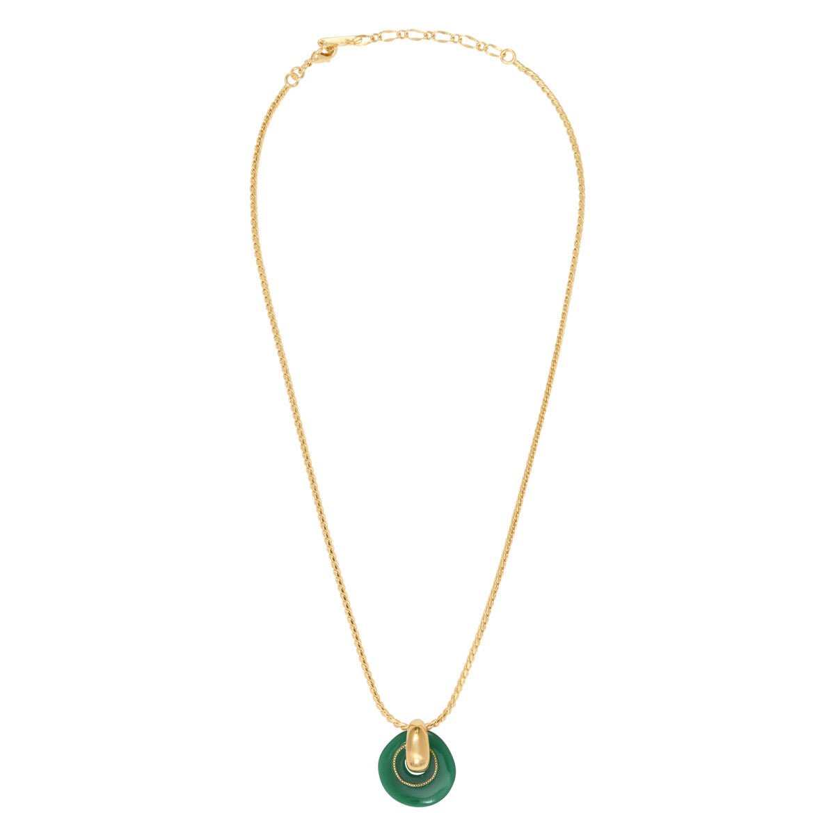Pendant Necklace in Fine Gold Plating SATELLITE PARIS Green