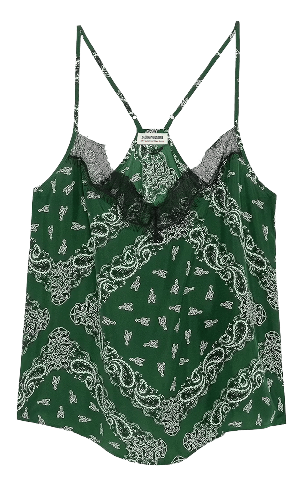 Seiden-Camisole mit Druck ZADIG&VOLTAIRE Grun