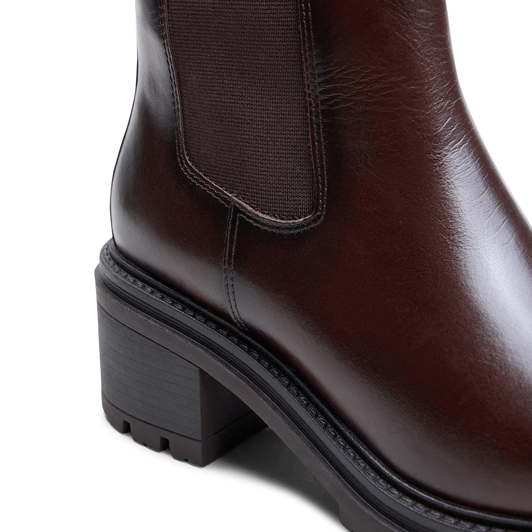Bottines à semelles crantées en cuir  JONAK Prune