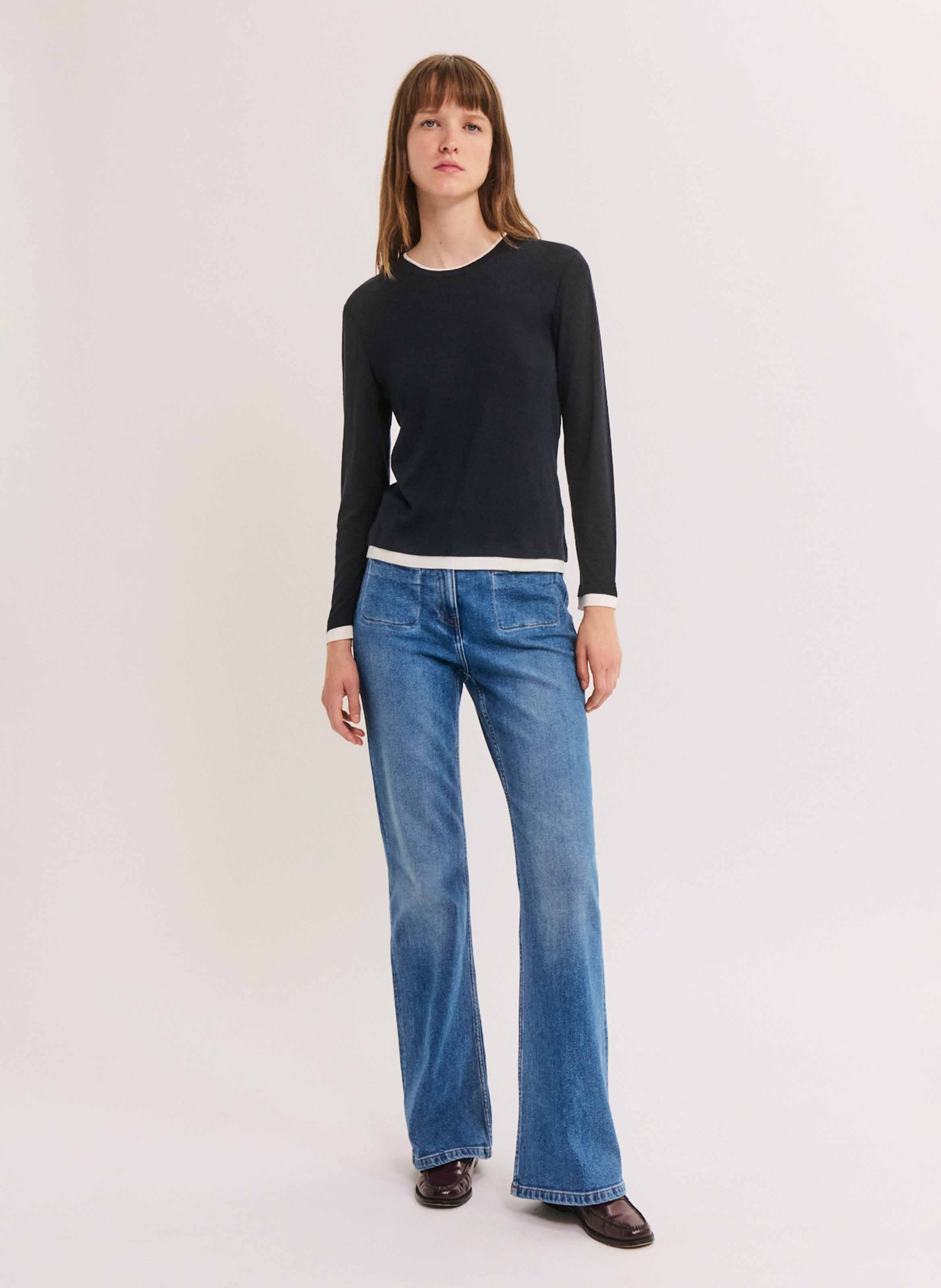 Straight-cut round-neck T-shirt PABLO Blue