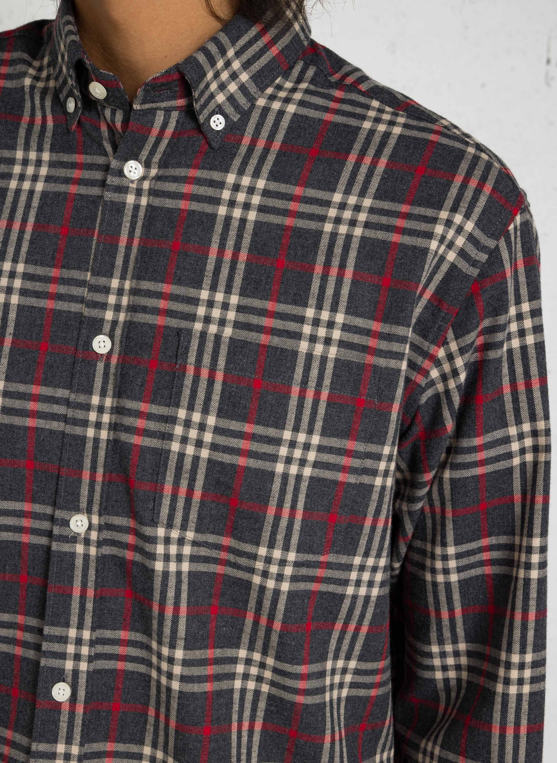 Chemise col américain en coton AU PRINTEMPS PARIS Gris