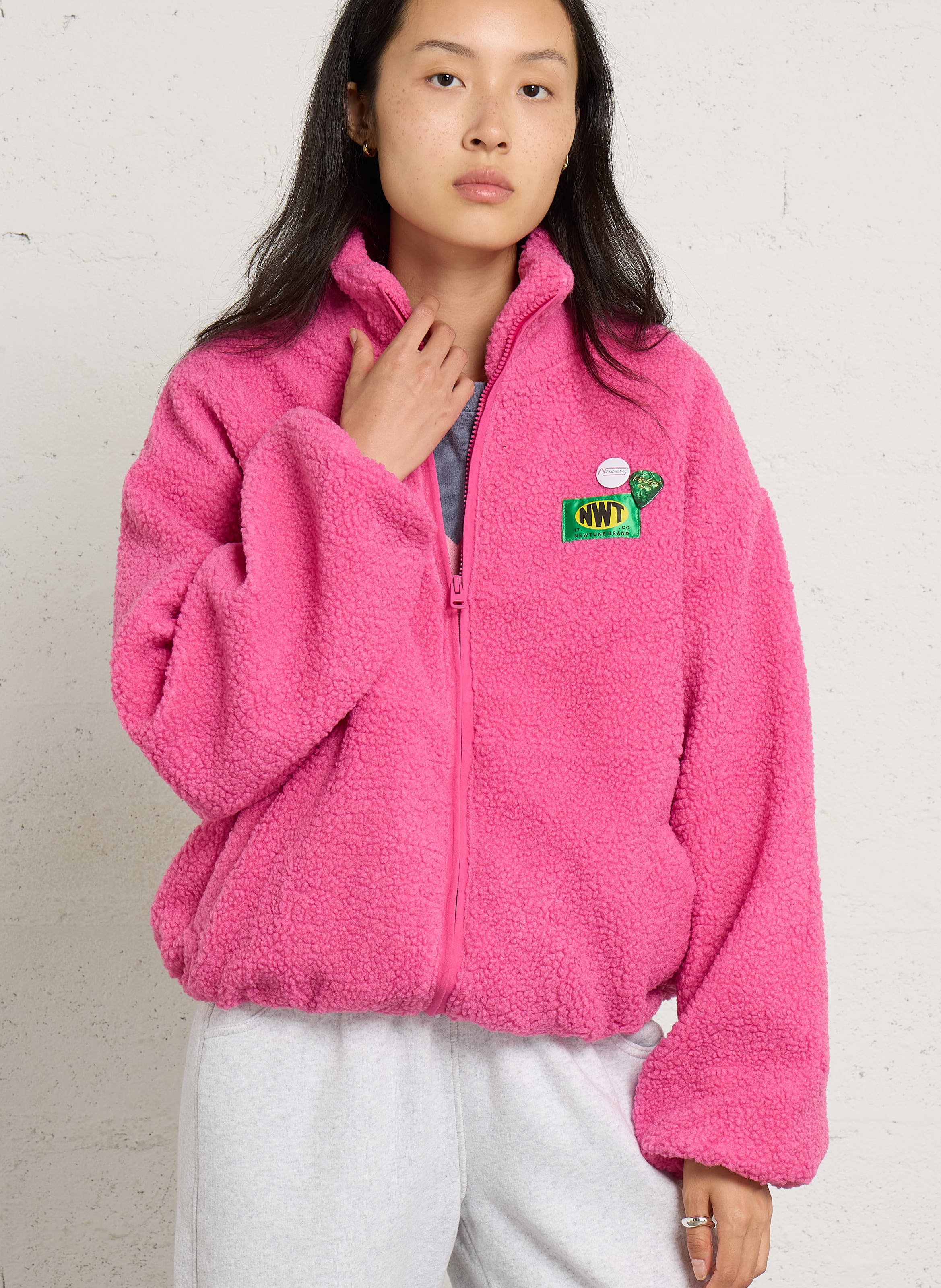 Veste zippée col montant  NEWTONE Rose