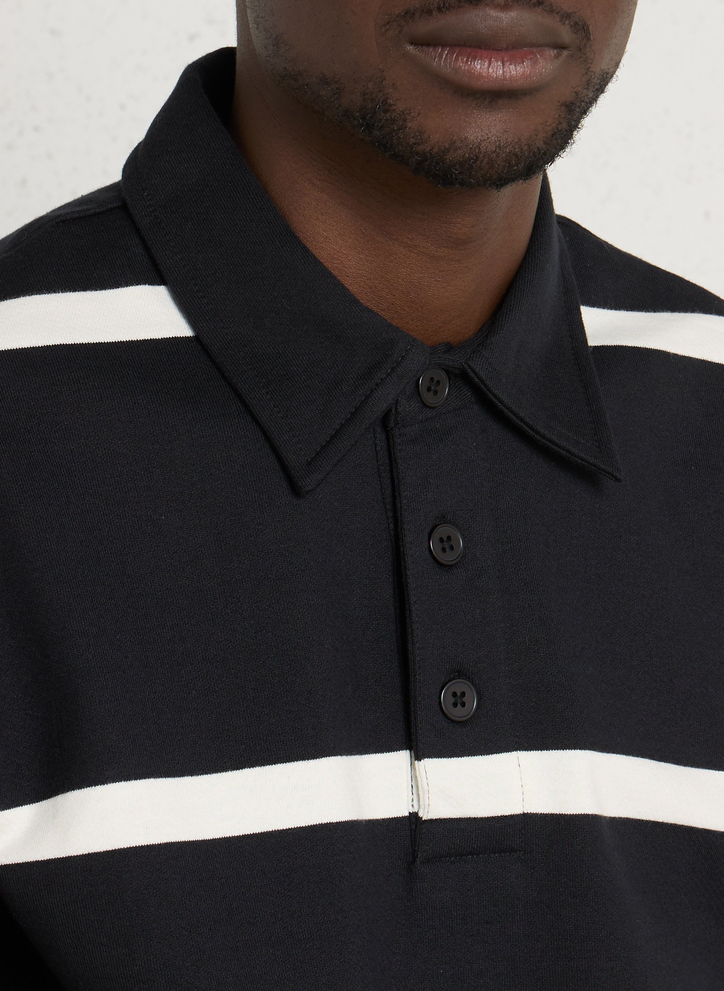 Polo manches longues rayé MINIMUM Noir
