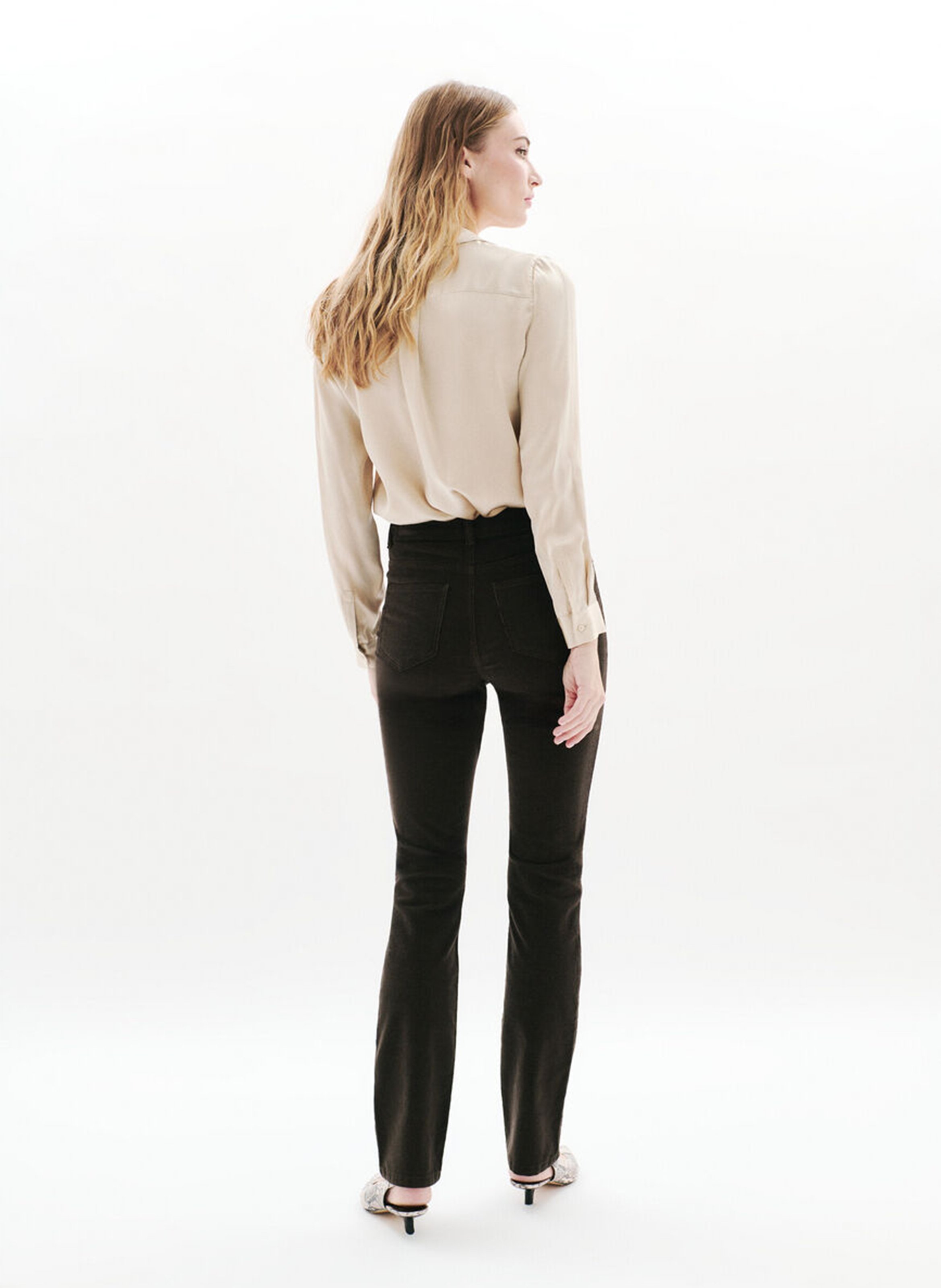 Straight-leg velvet pants | Brown CAROLL Women