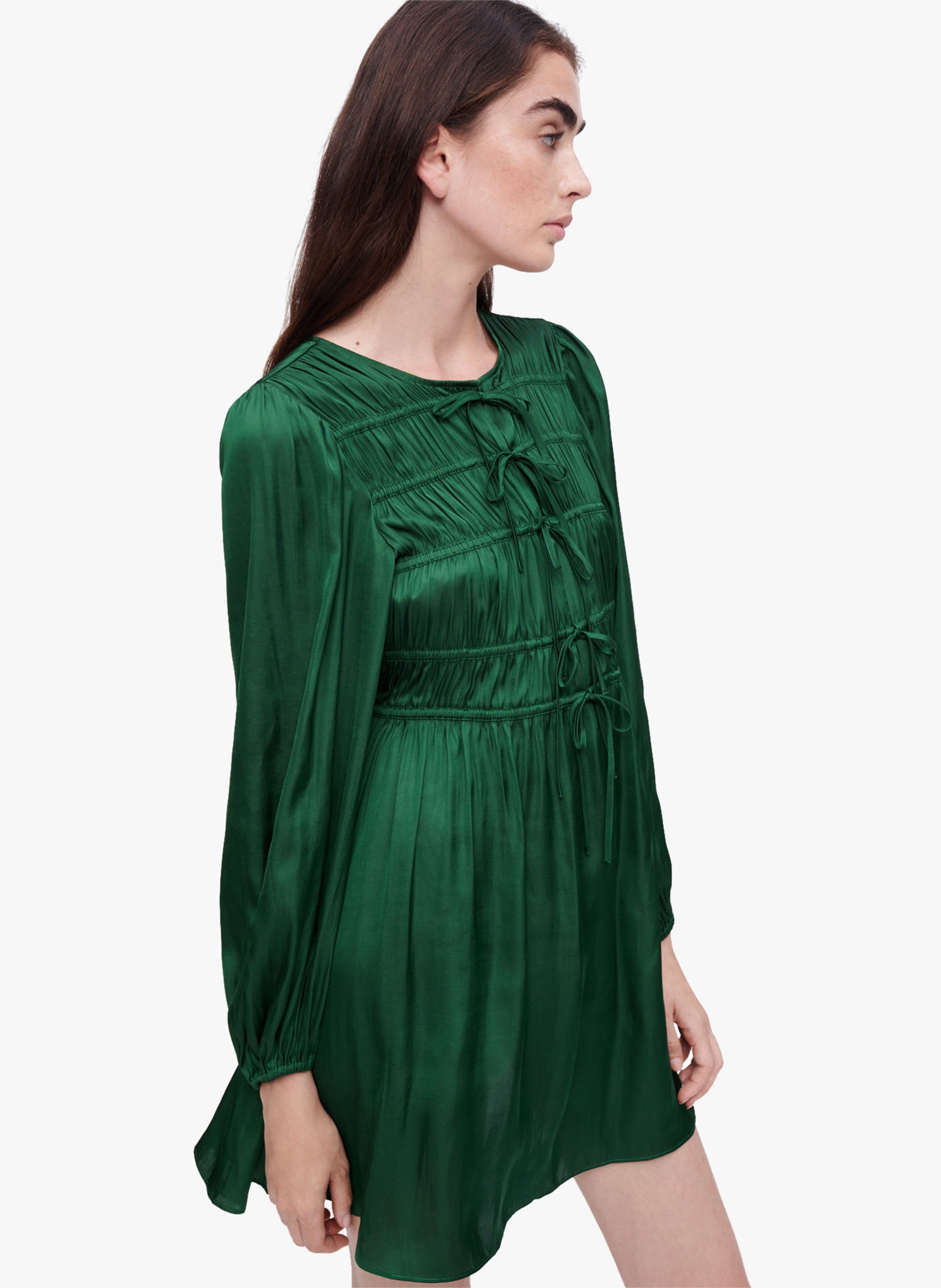APART Kurzes Satinkleid – Matt Schimmernder Satin, Figurbetont, Mit Bindegürtel, Aus Polyester/Elasthan