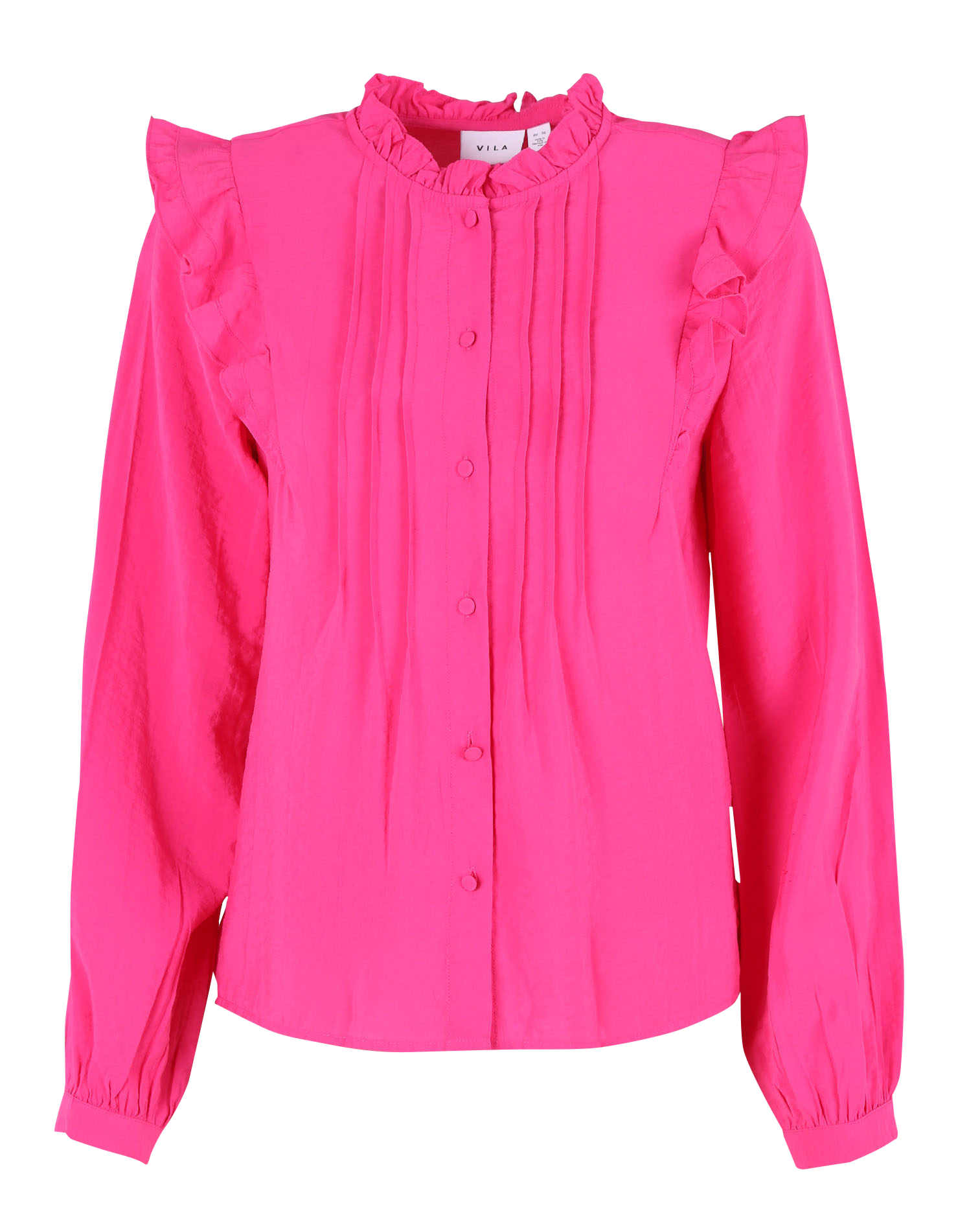 Flowing ruffled top VILA Pink