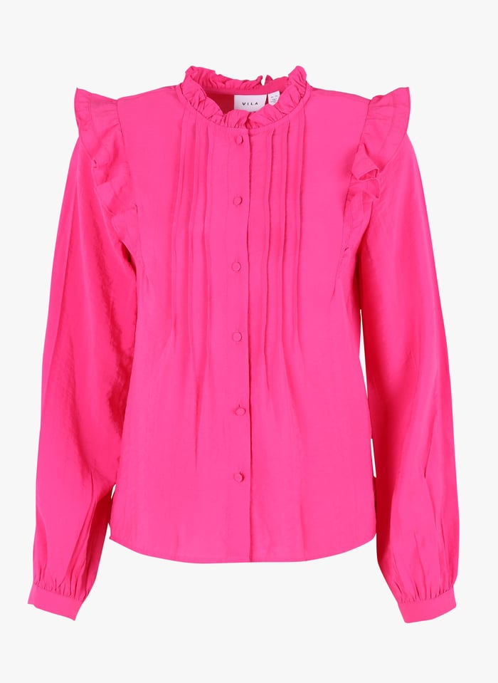 Flowing Ruffled Top Pink Yarrow Vila - Women | Place des Tendances