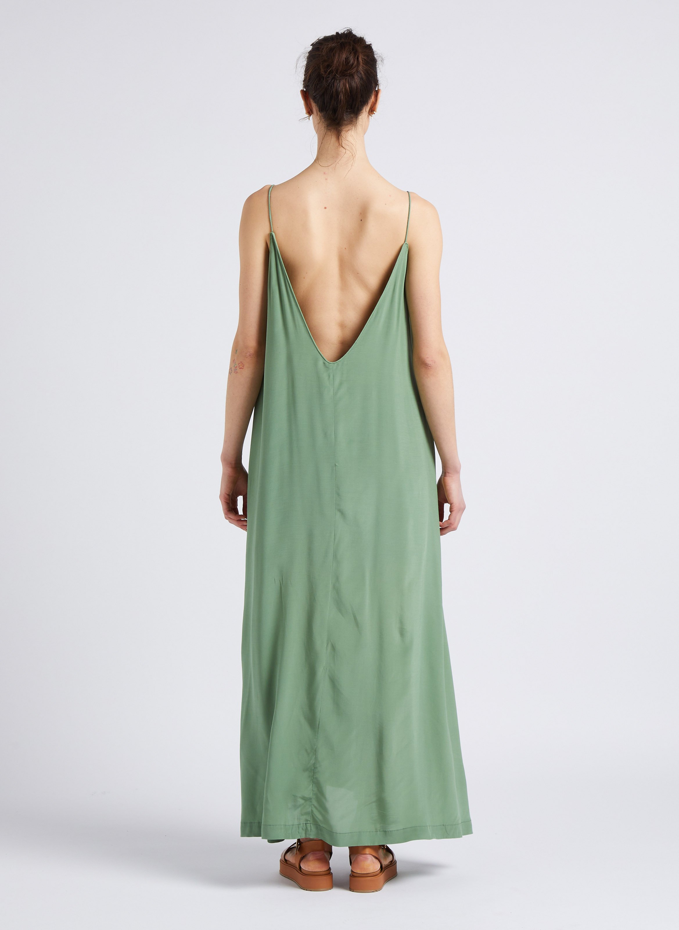 Robe longue ample encolure V  KARMA KOMA Vert