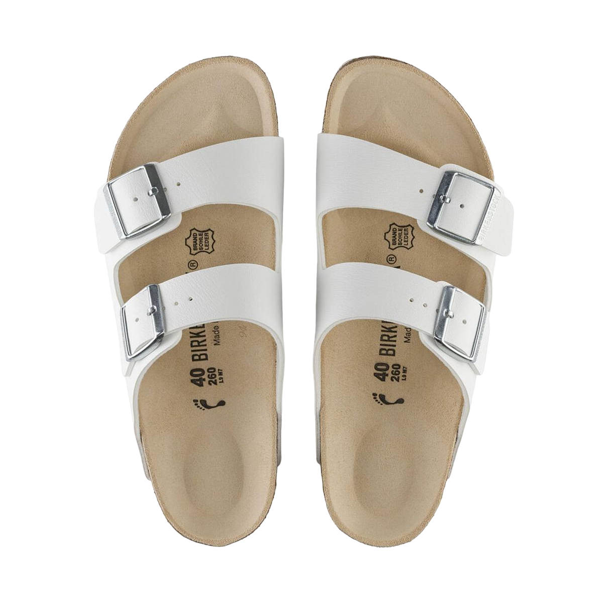 Faux leather sandals BIRKENSTOCK White