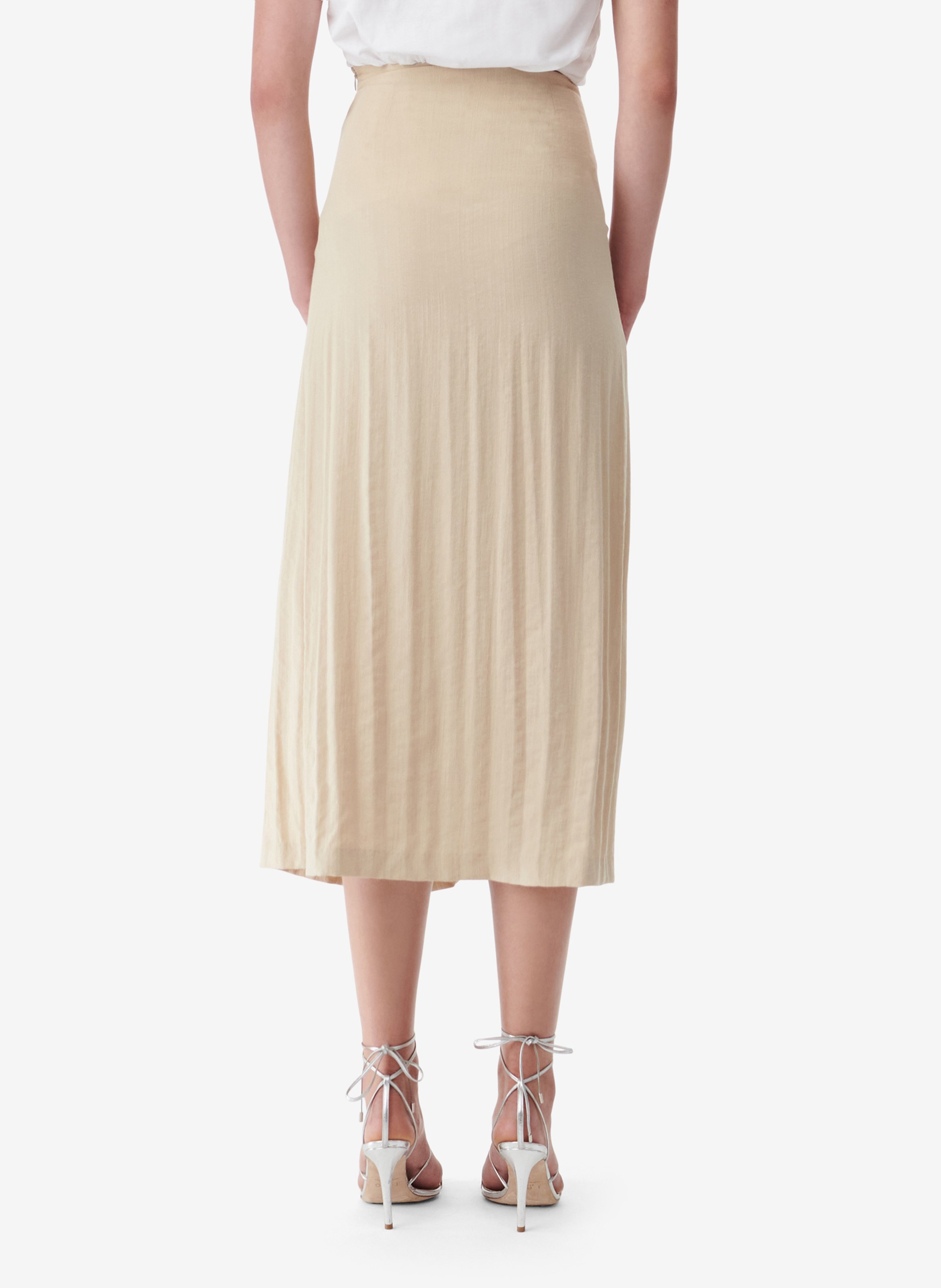 Jupe midi drapée  IRO Beige