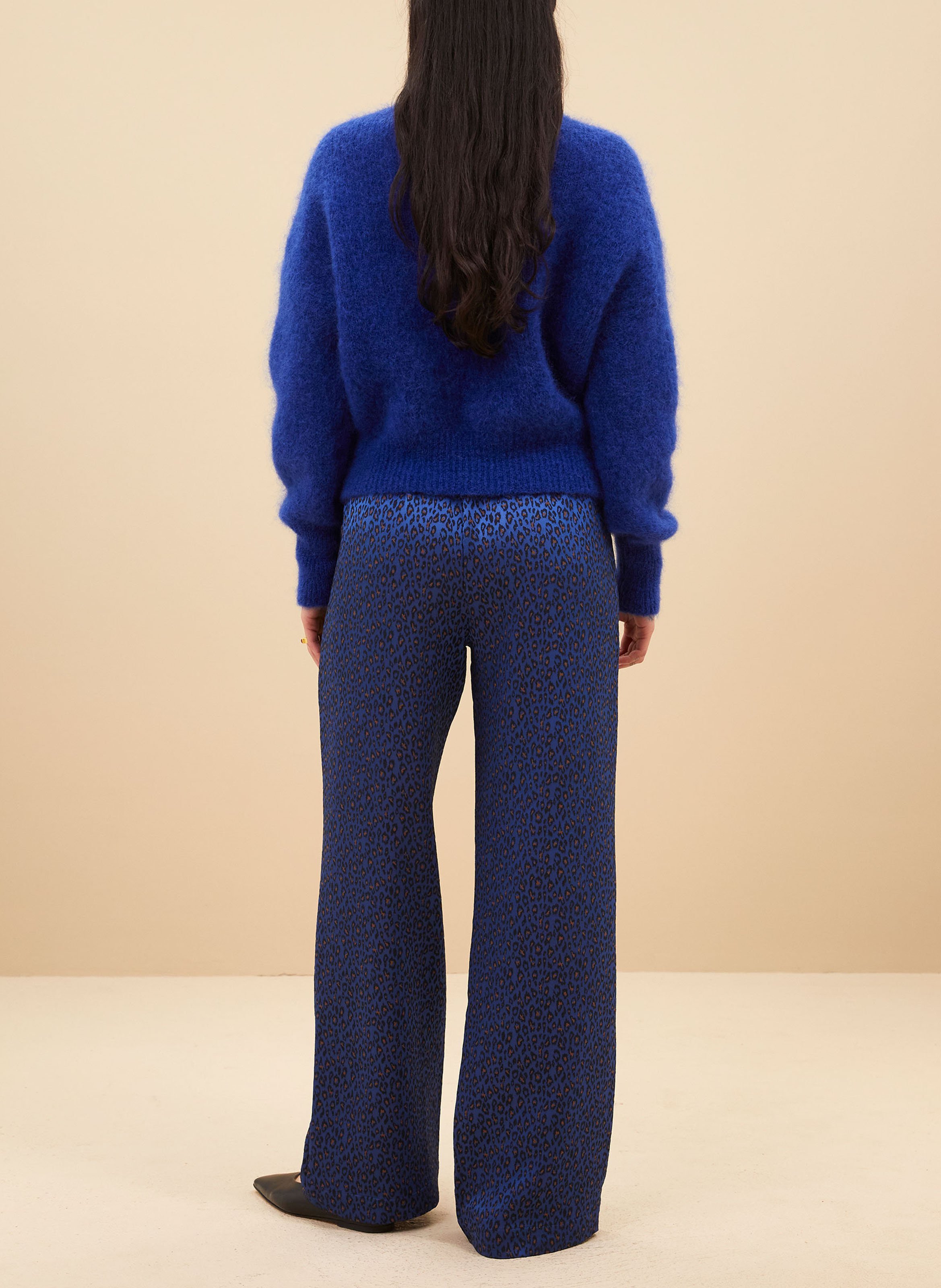 Leopard print straight pants BY BAR Blue