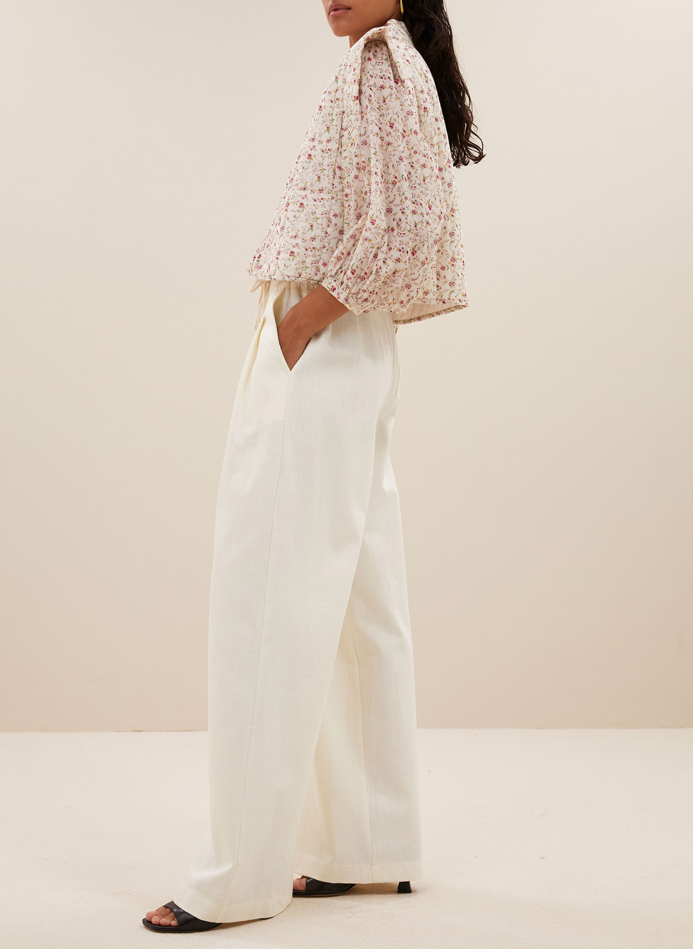 Bedruckte Jacke aus Baumwolle und Leinenmischung BY BAR Rosa