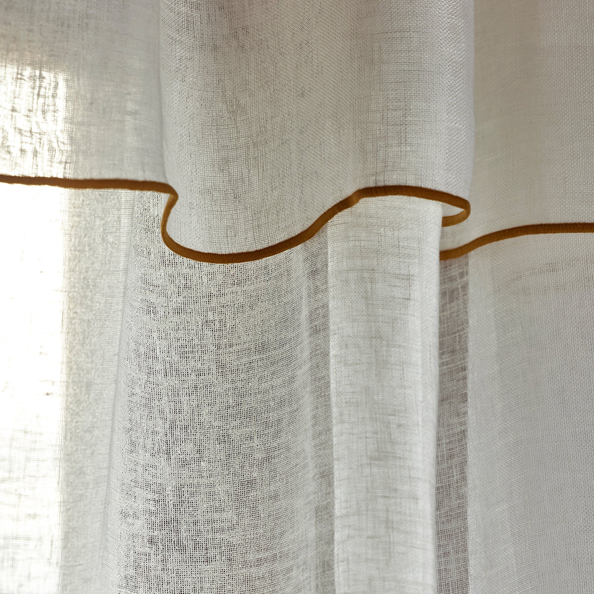 Voile curtain panel MADURA White