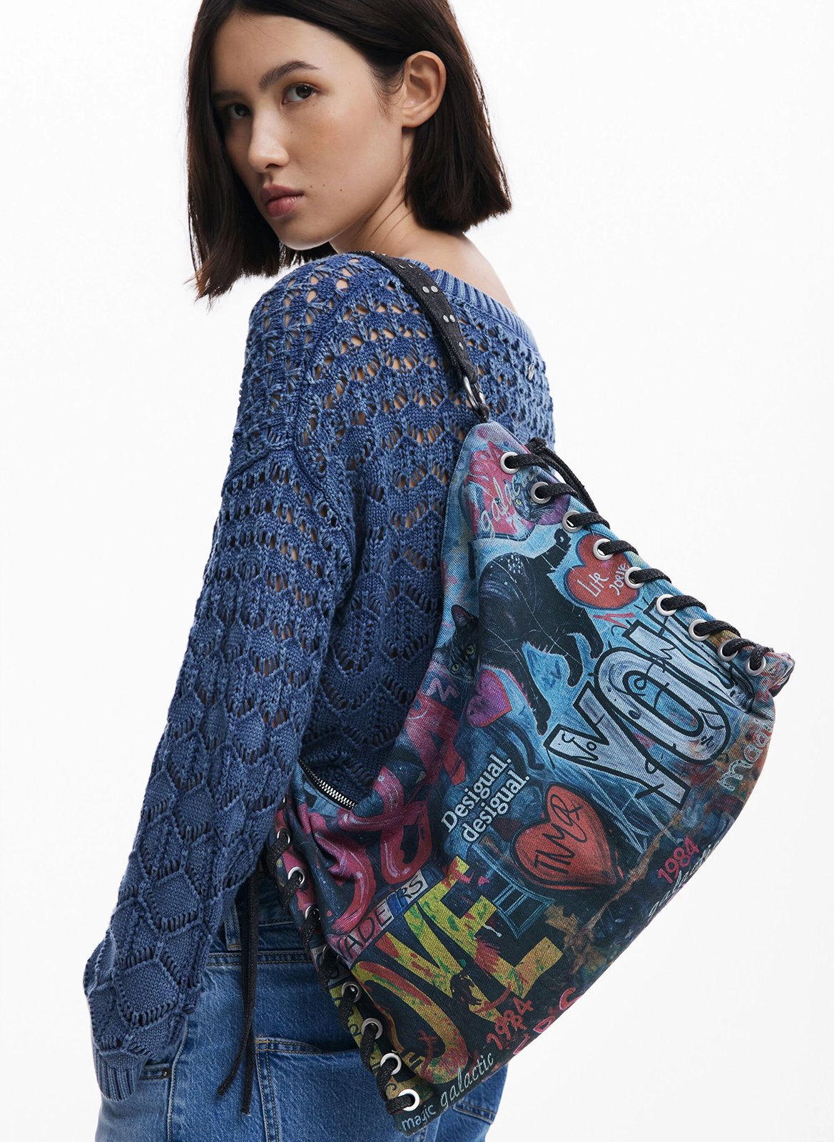 Sac porté épaule imprimé DESIGUAL Multicolore