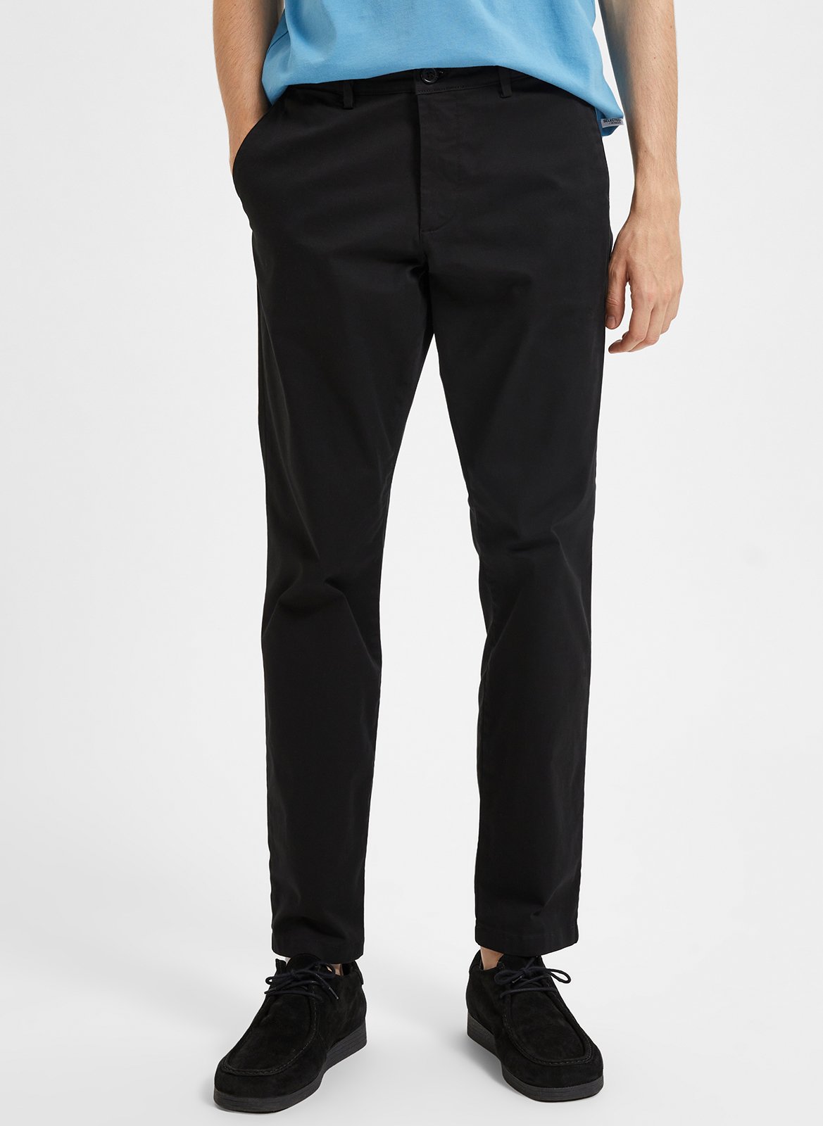 Slimfit-Chinohose aus Baumwolle SELECTED Schwarz