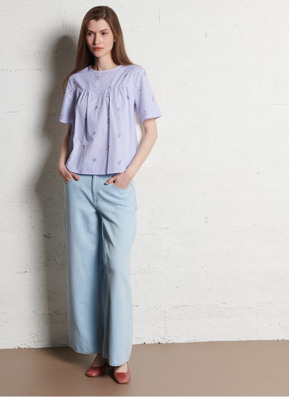 Gekleurde straight-fit jeans met 5 zakken | Blauw by LAB DIP Gekleurde straight-fit jeans met 5 zakken Blauw