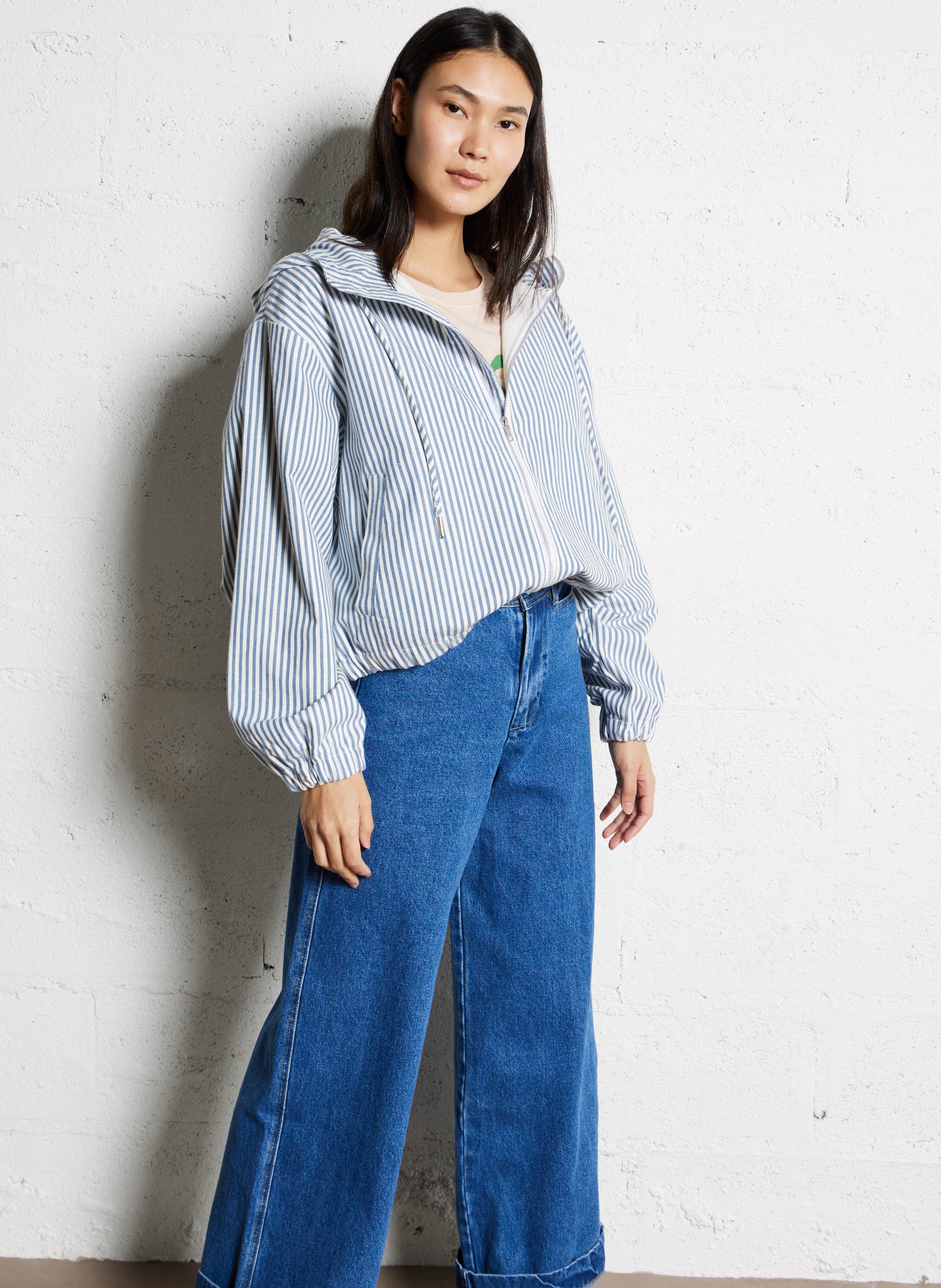 Veste à capuche rayée LOLLYS LAUNDRY Bleu