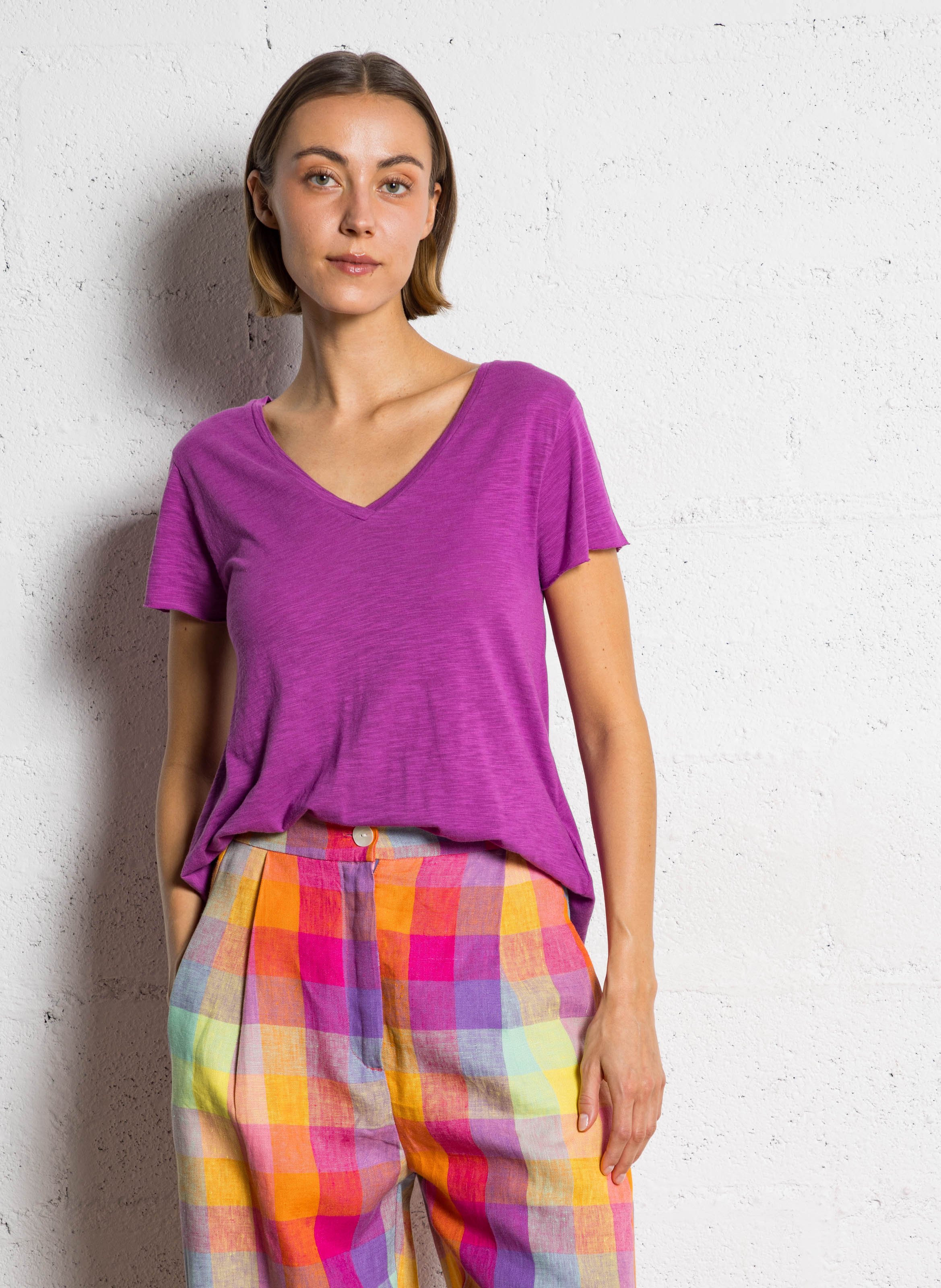 Wide-leg linen pants AUTRE AURA Multicolored