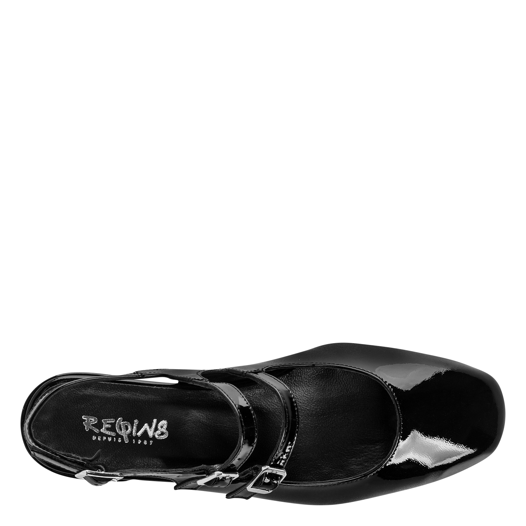 Lakleren babypantoffels REQINS Zwart