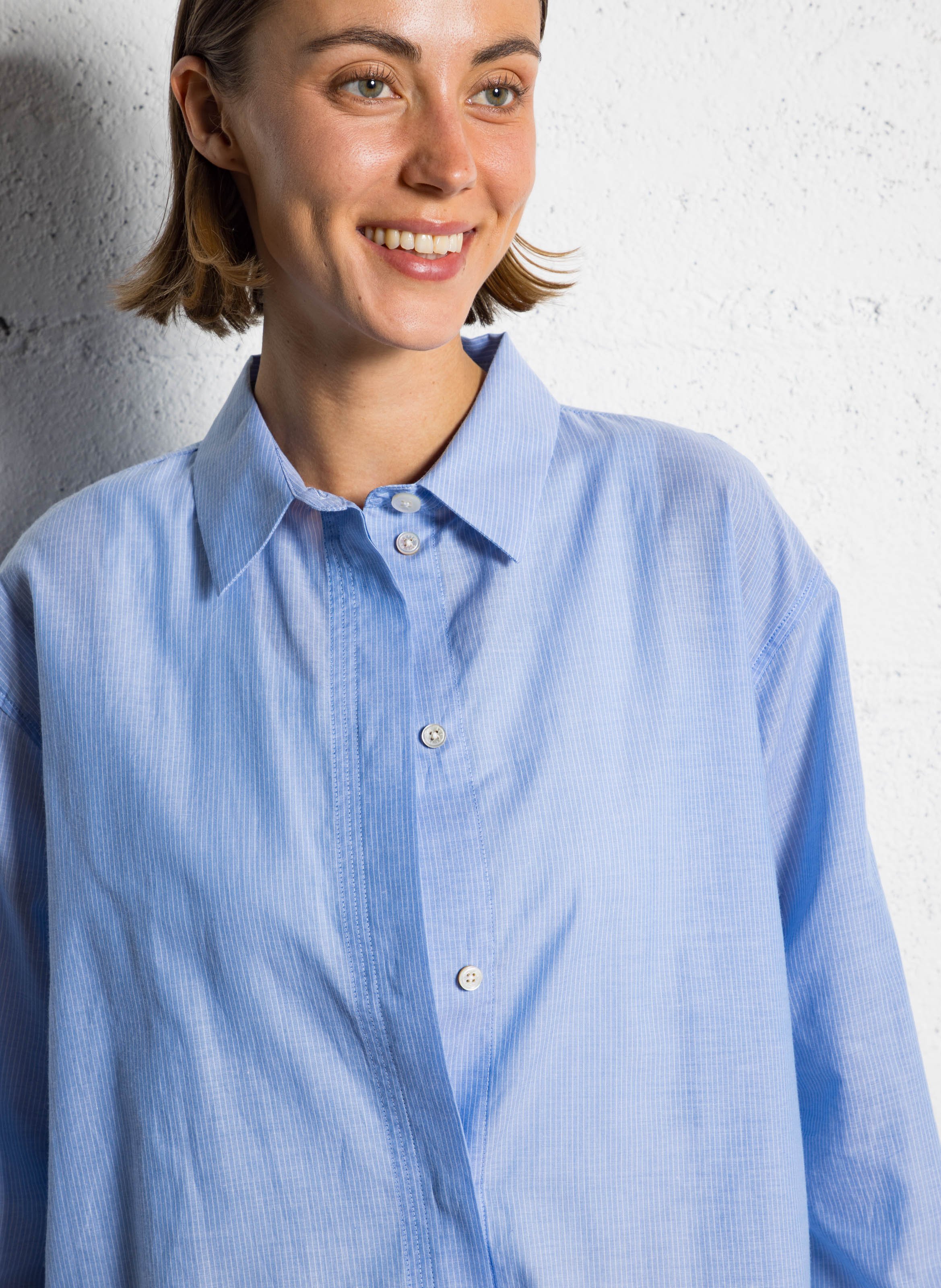Long loose-fit cotton shirt RUE DE TOKYO Blue