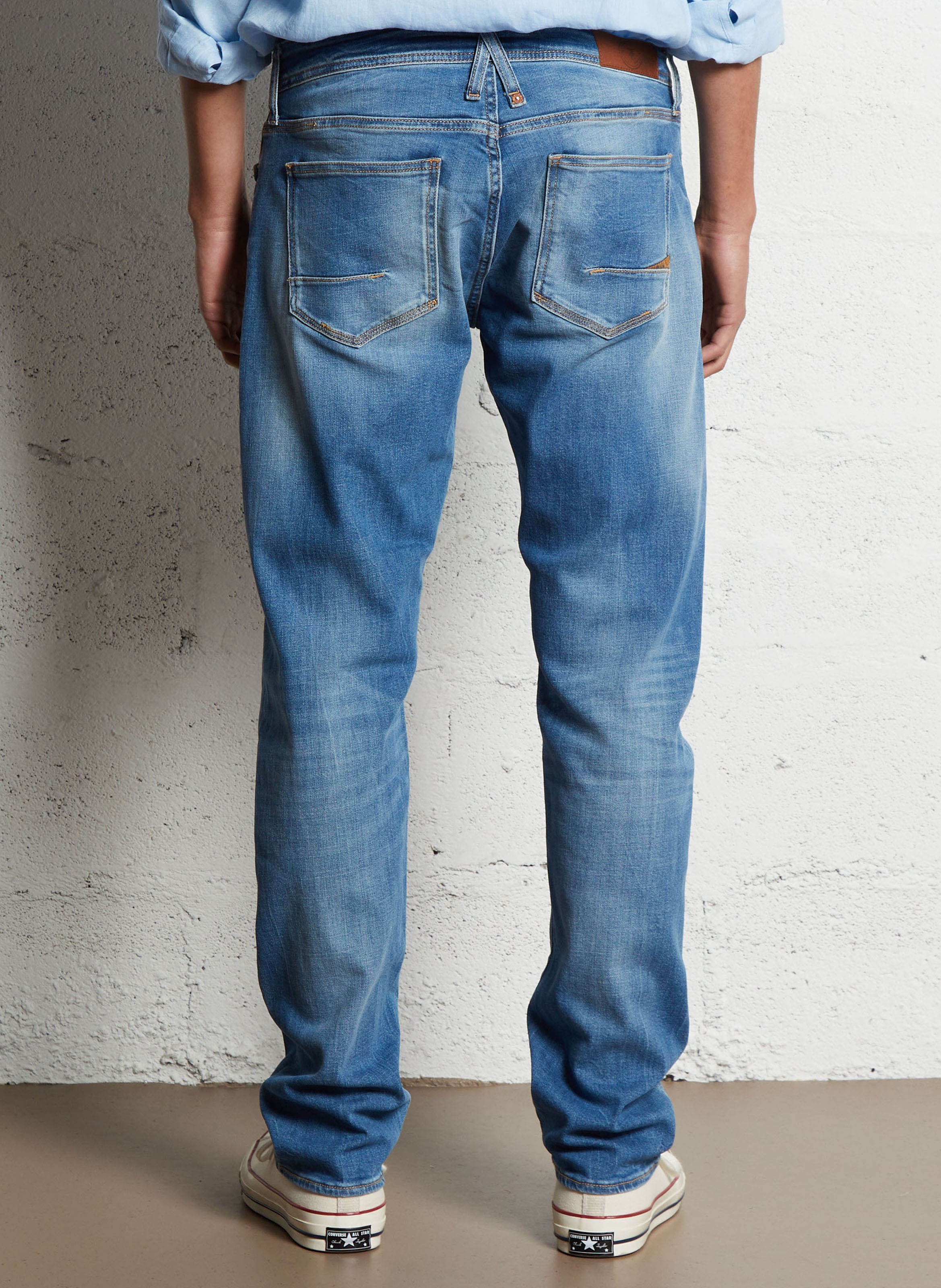 Cotton-blend straight jeans LE TEMPS DES CERISES Blue