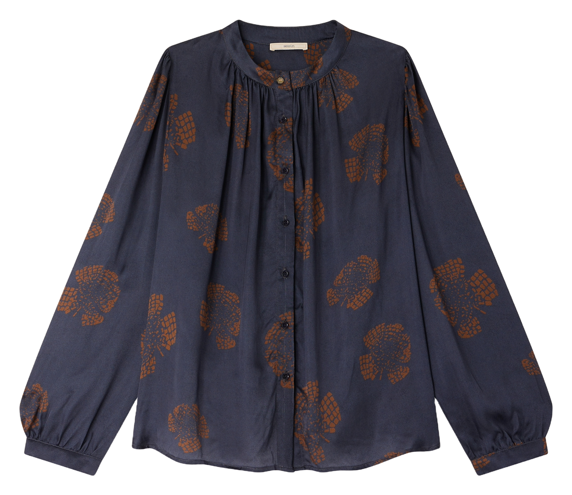 Loose-fit printed round-neck shirt SESSUN Multicolored